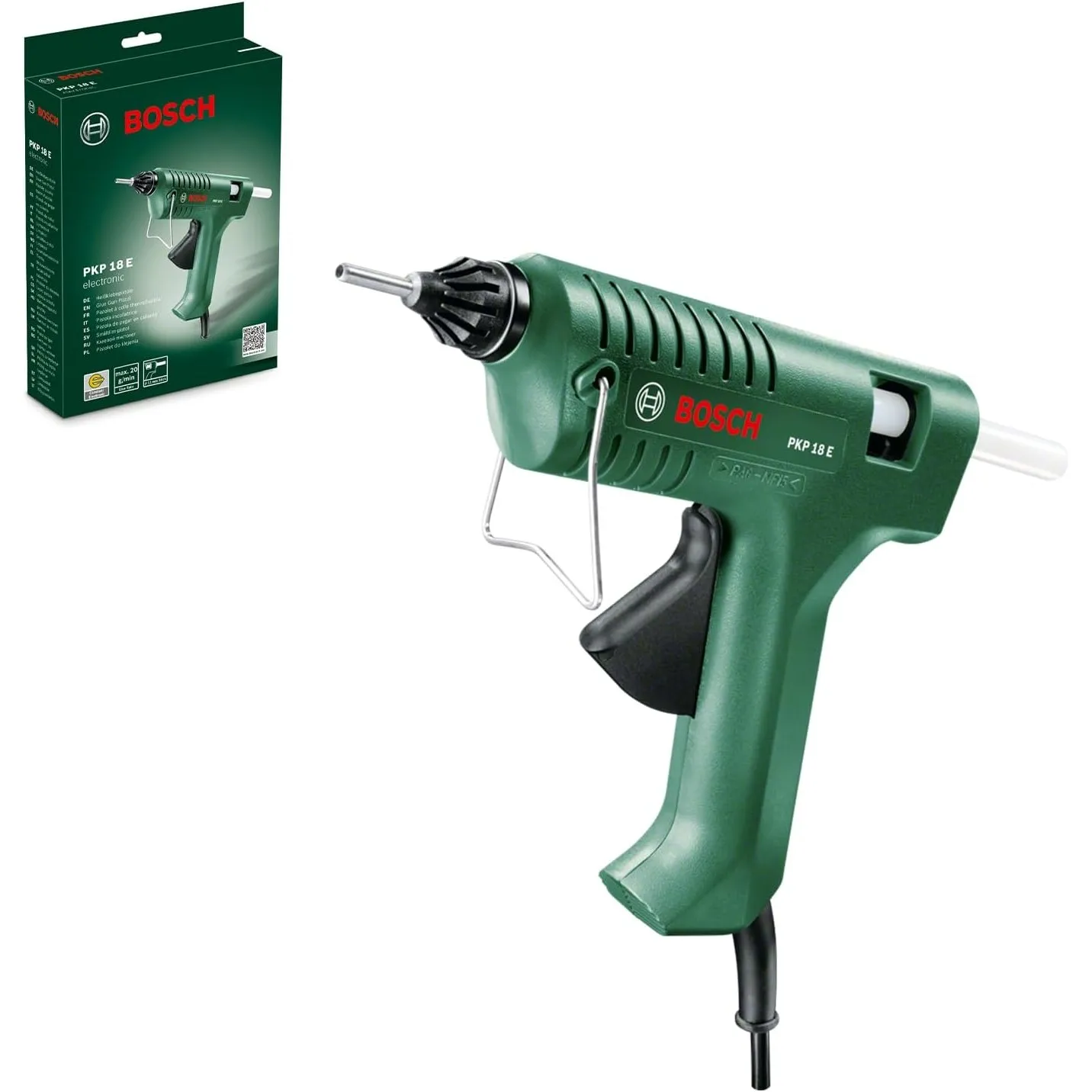 Bosch Klebepistole PKP 18 E (1x extralange Düse, Schmelzkleber, 240 Volt)