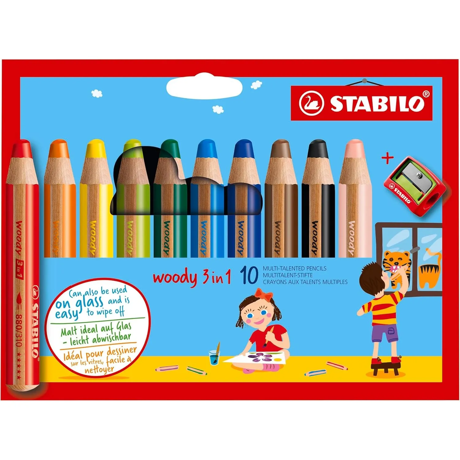 STABILO - Buntstift, Wasserfarbe & Wachsmalkreide - woody 3 in 1