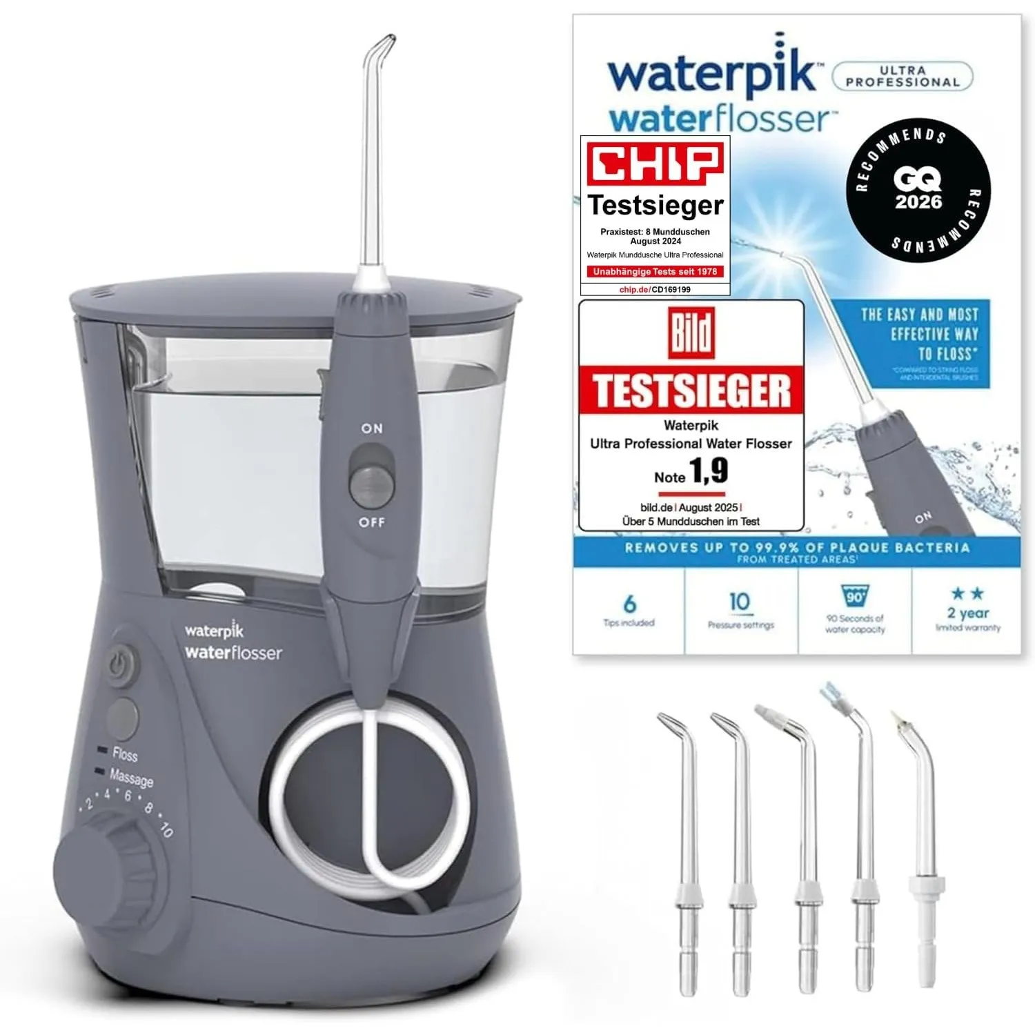 Waterpik Ultra Pro Munddusche, Mehrfach Testsieger 2026, 10 Druckstufen