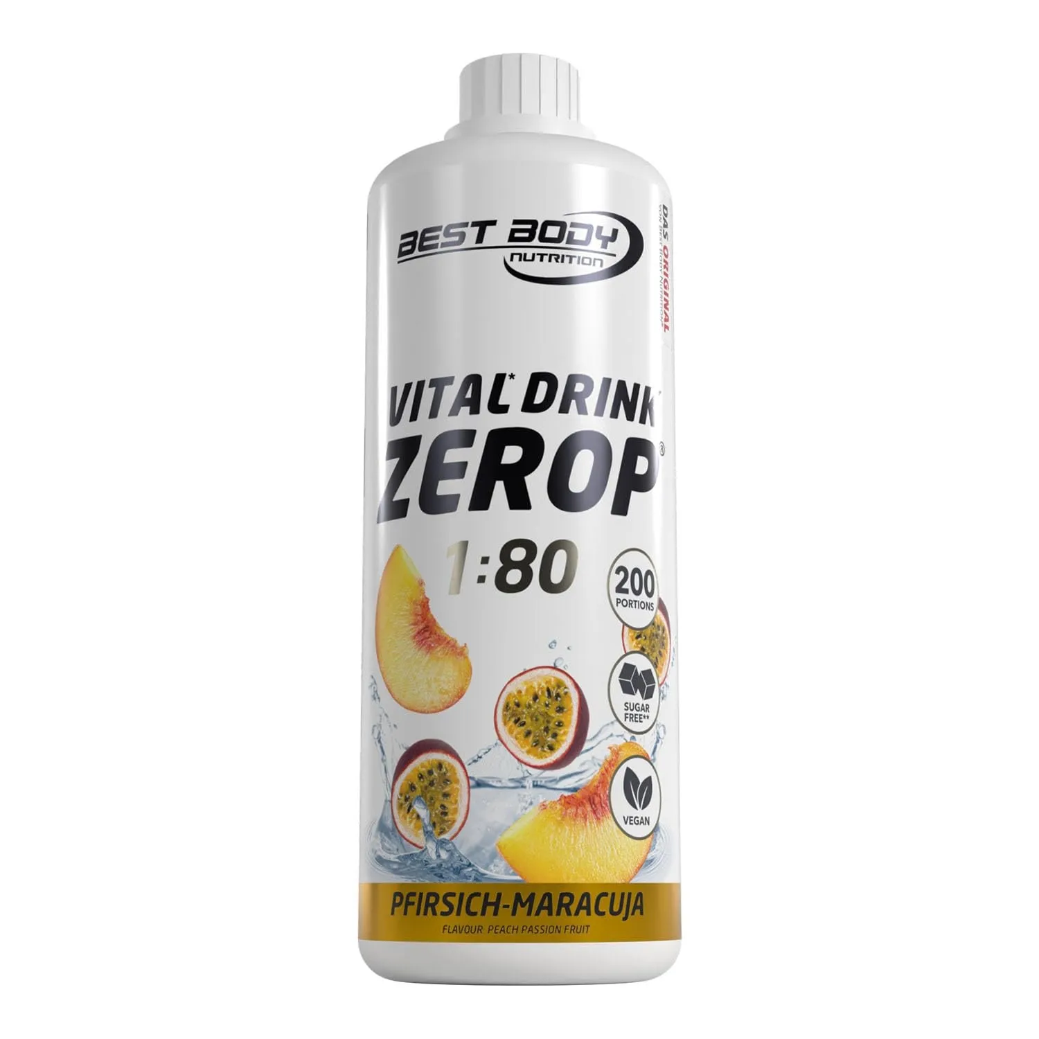 Best Body Nutrition Zerop Getränkekonzentrat Pfirsich Maracuja, 1 l