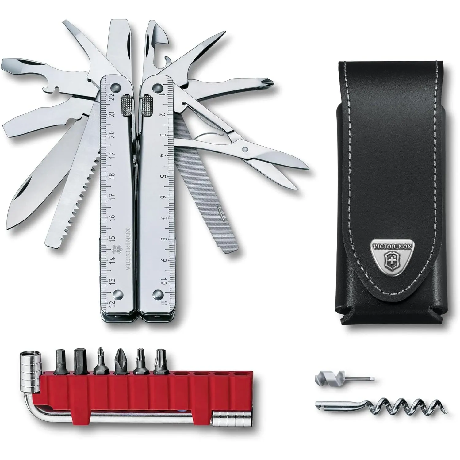 Victorinox Multifunktionstool, Swiss Tool X Plus, Taschen Werkzeug, 38 Funktionen, Kombi-Spitzzange, Feststellklinge, L…