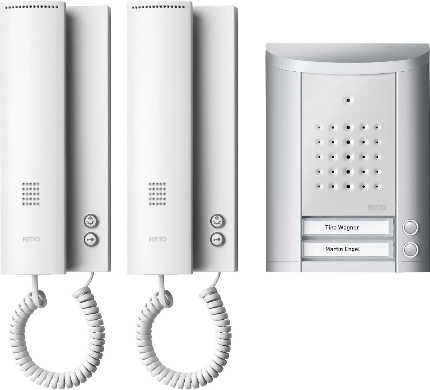 Schneider Electric Ritto Türsprechanlage, Entravox, Komplettset für 2-Familienhaus, Gegensprechanlage mit Beleuchtung u…