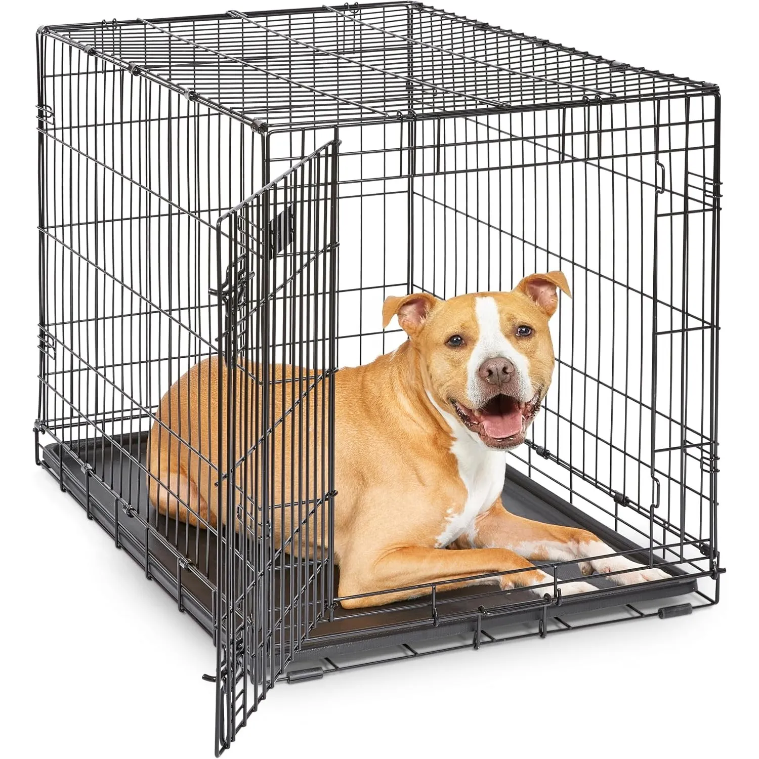 MidWest Homes for Pets iCrate Hundebox, klappbar, 1 Tür, Trennwand, auslaufsichere Bodenwanne, sichere Riegel, Metalldr…