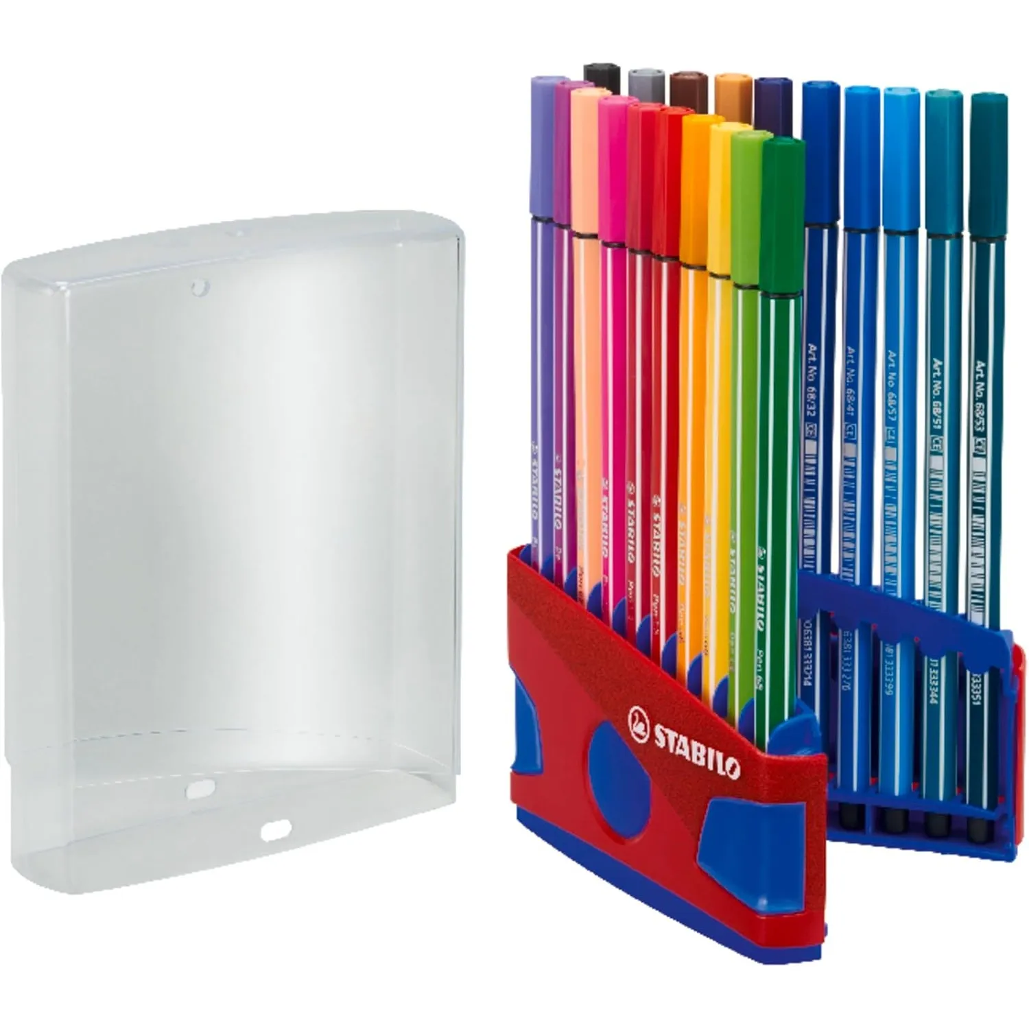 STABILO - Premium-Filzstift - Pen 68 ColorParade | 20er Tischset in rot/blau