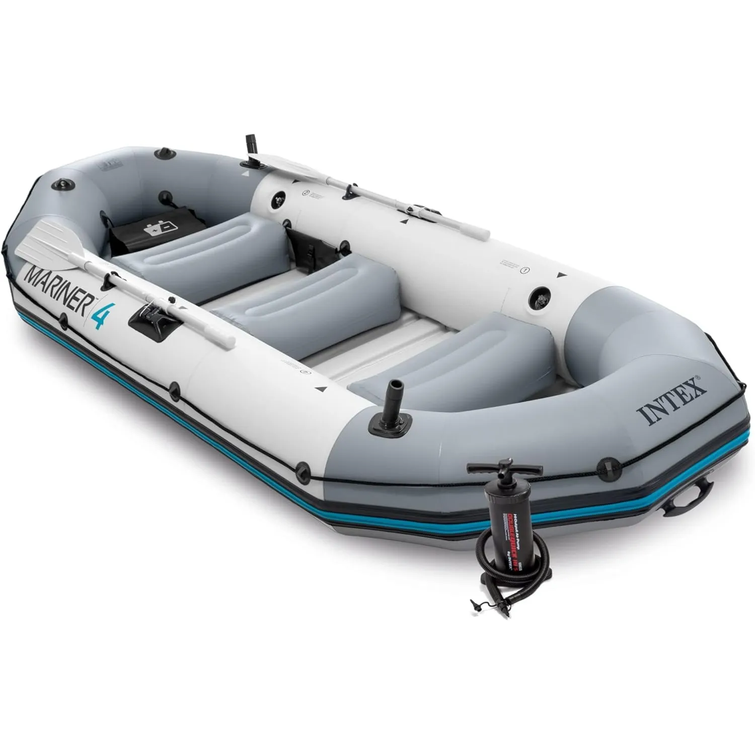 Intex Schlauchboot Boot Mariner 4 Set Phthalates Free Inkl. Paddel und Luftpumpe - Professional Series, 68376np