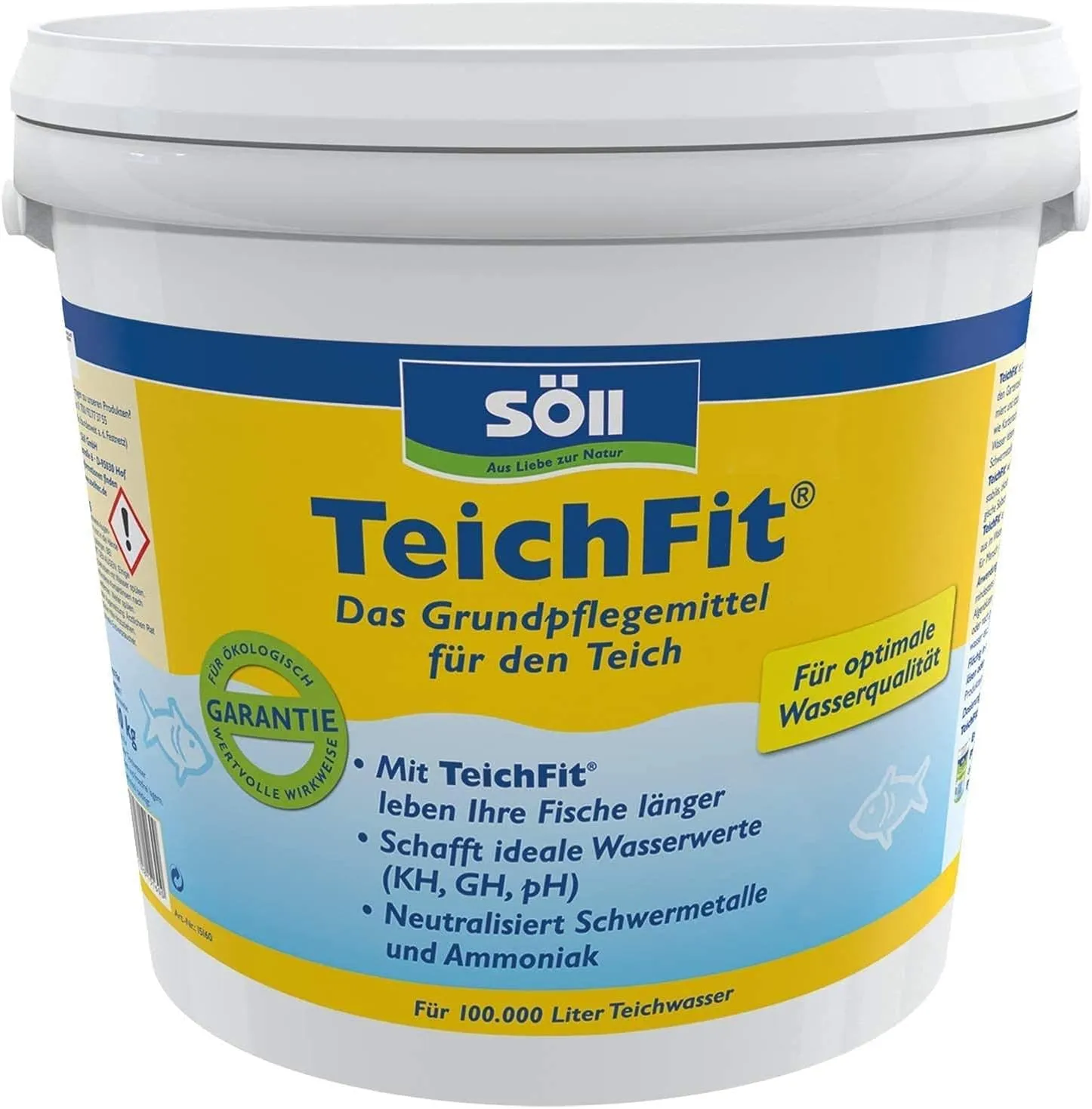 Söll 81739 TeichFit, 5 kg - Grundpflegemittel, Teich Wasseraufbereiter, Stabilisator für Teichwasser im Gartenteich Fis…