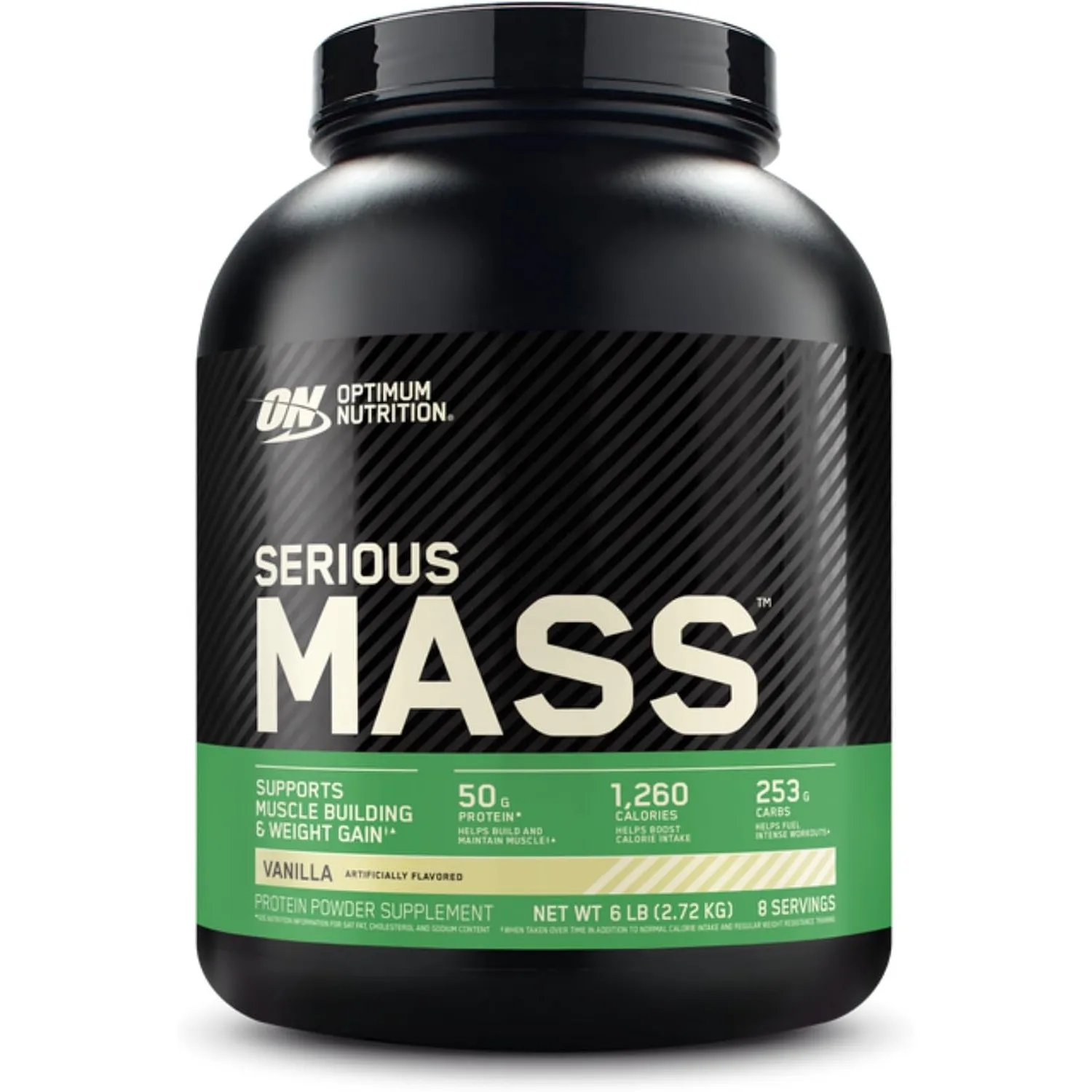 Optimum Nutrition Serious Mass Weight Gainer Pulver, Geschmack Vanille, 2.73kg, 8 Portionen