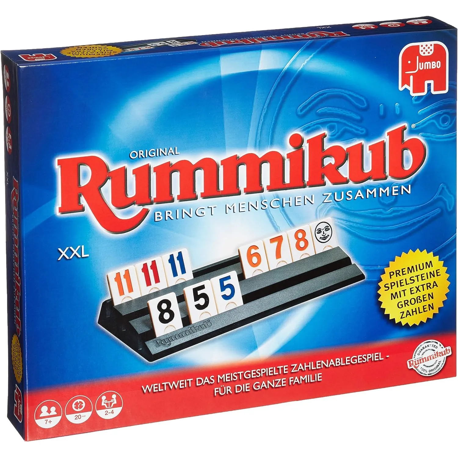 Jumbo Spiele Original Rummikub XXL - Für Erwachsene und Kinder ab 7 Jahren