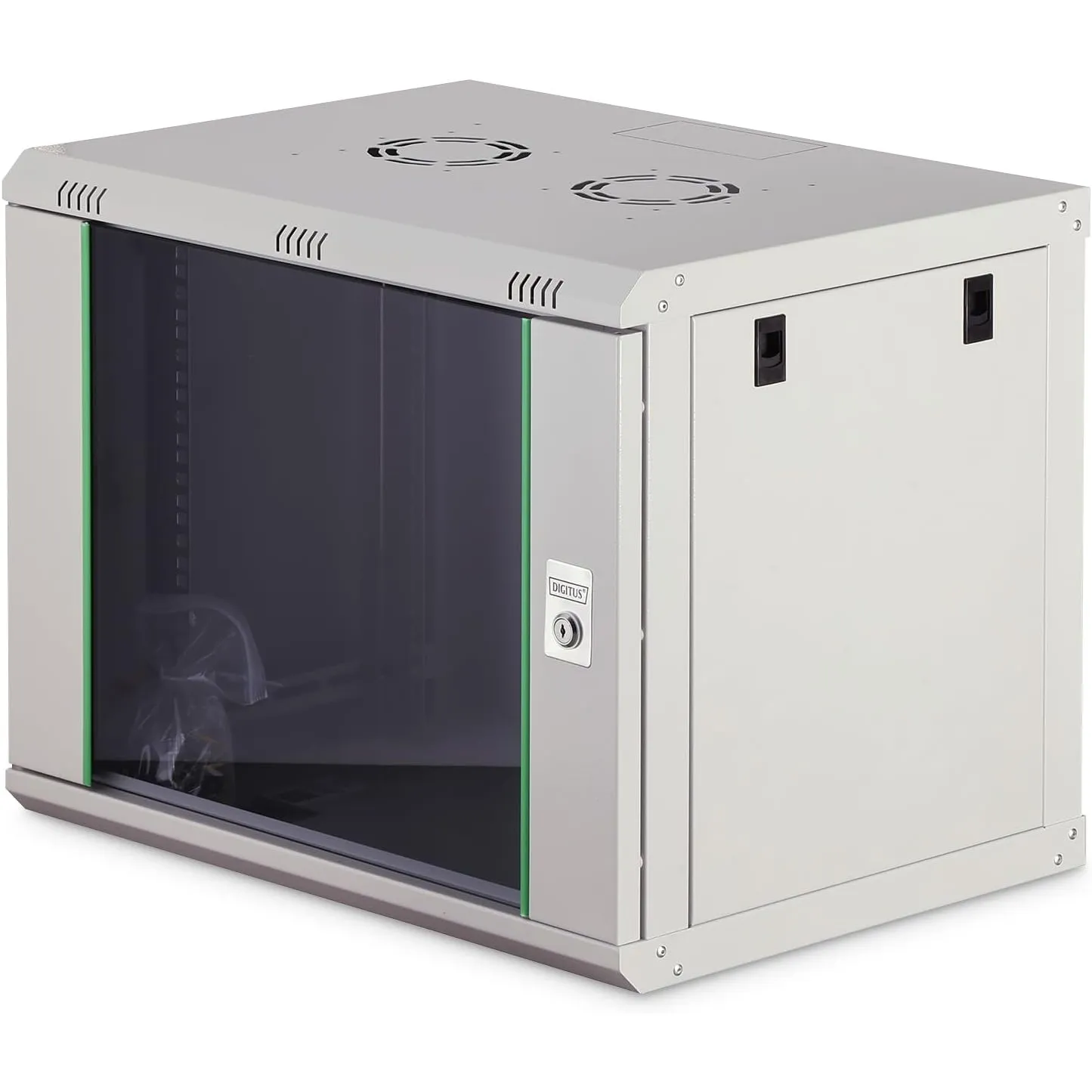 DIGITUS Netzwerk-Schrank 19 zoll 9 HE - Wandmontage - 450 mm Tiefe - Traglast 60 kg - Dynamic Basic - Glastür - Grau