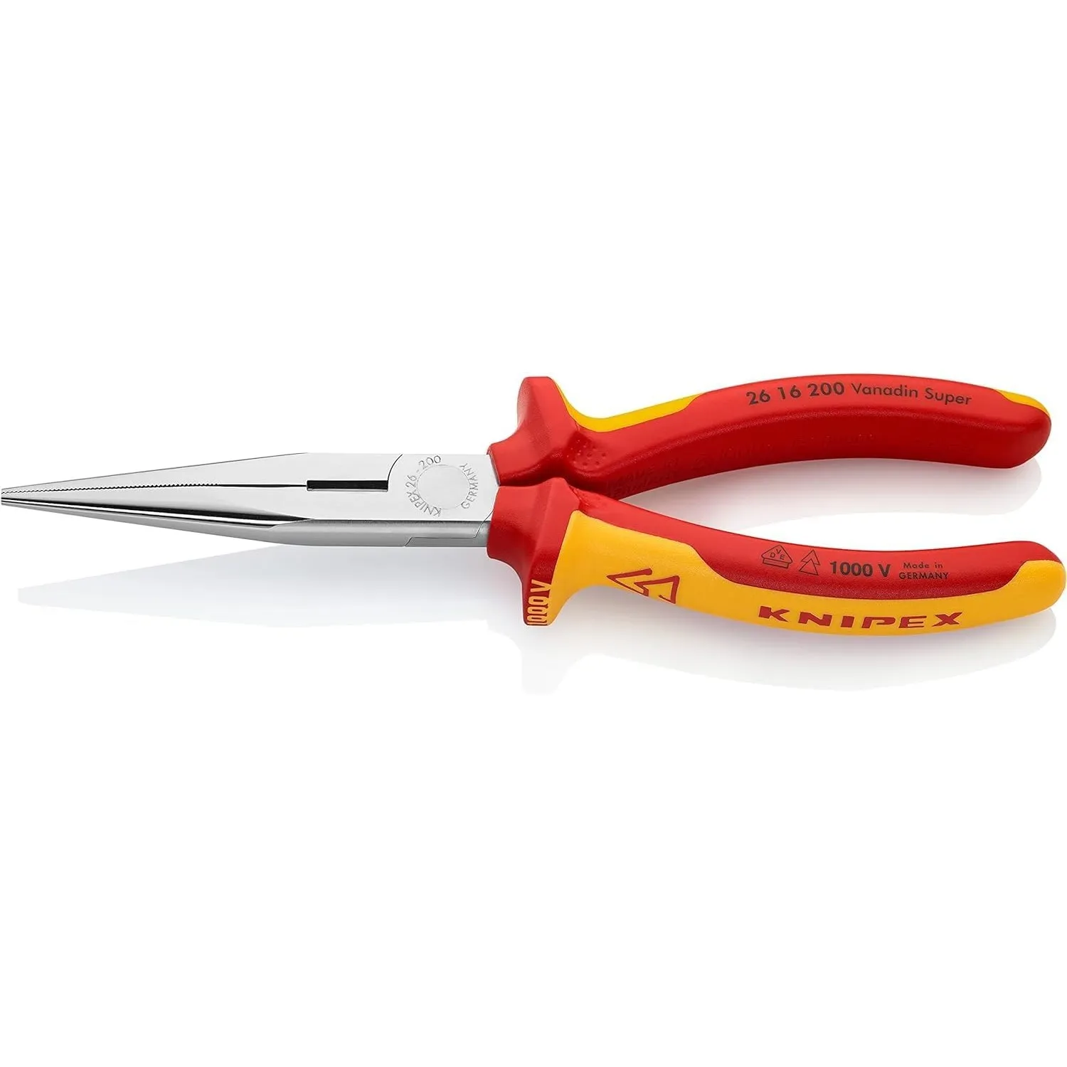 KNIPEX Flachrundzange, VDE-geprüft 200 mm, 26 16 200 SB