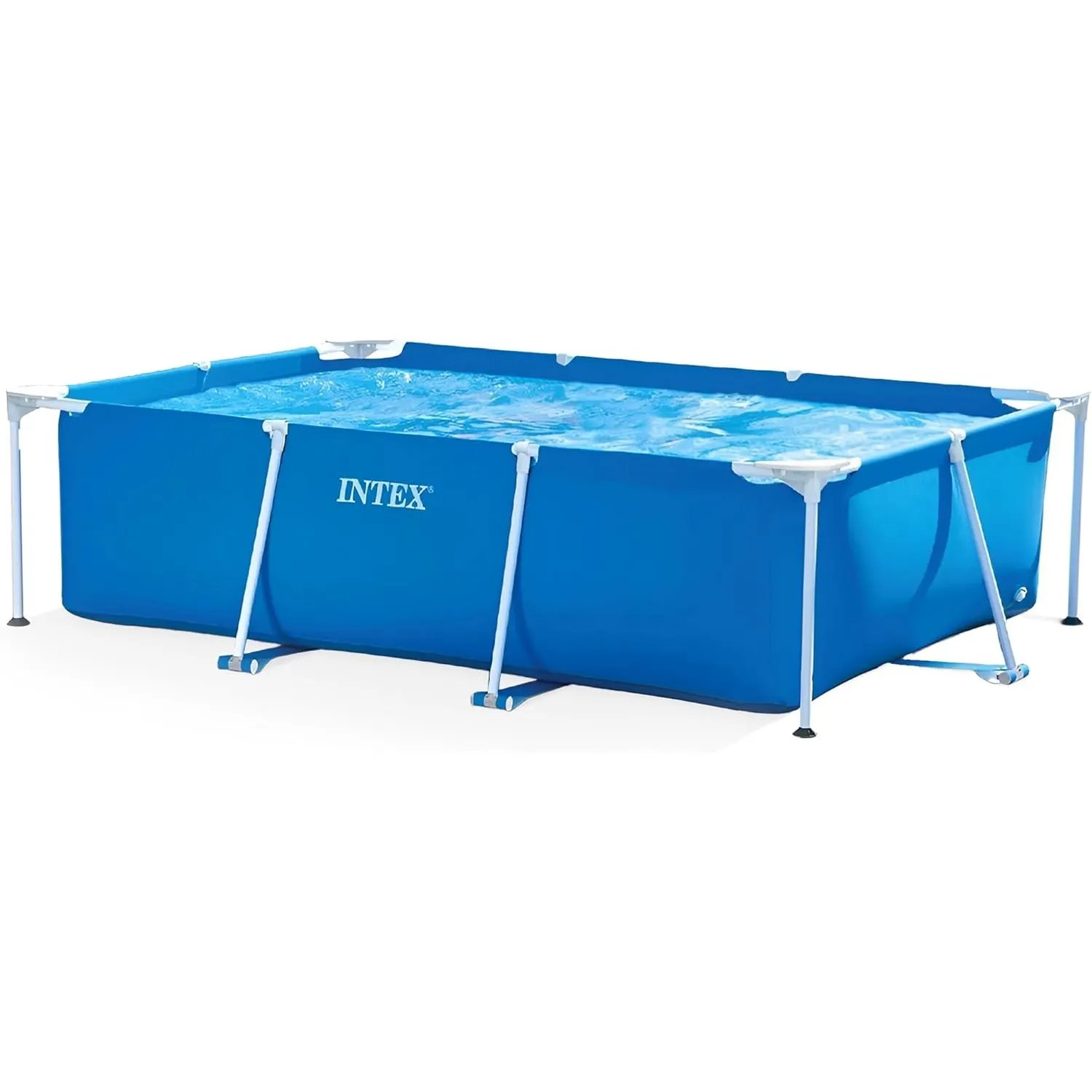 INTEX "Metal Frame" Pool rechteckig Aufstellpool (300 x 200 x 75cm) Swimmingpool Volumen ca 3.800l, blau (28272NP)