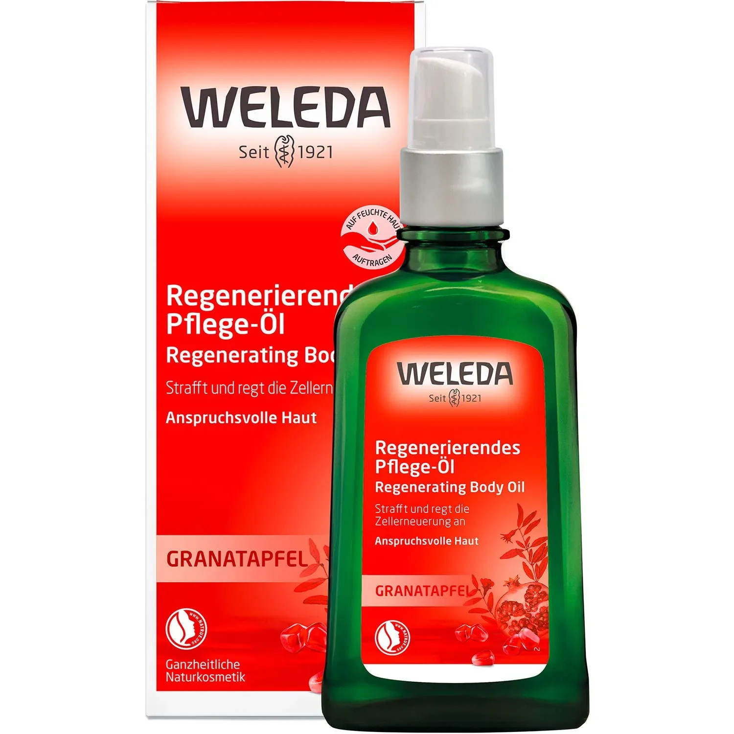 WELEDA Bio Granatapfel Körperöl - ätherisches Naturkosmetik Hautpflege Massageöl / Pflegeöl mit Jojobaöl, Sesamöl & Mac…