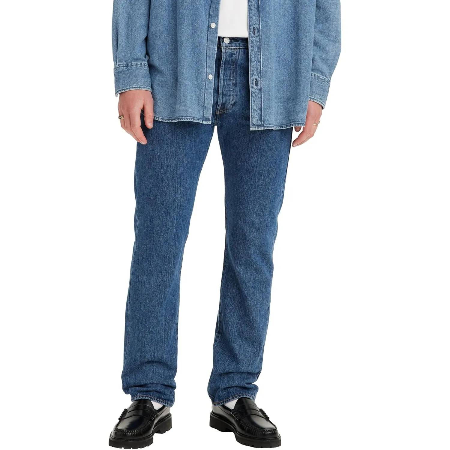 Levi's Herren Jeanshose 501 Original mit Knopfleiste, Straight Fit