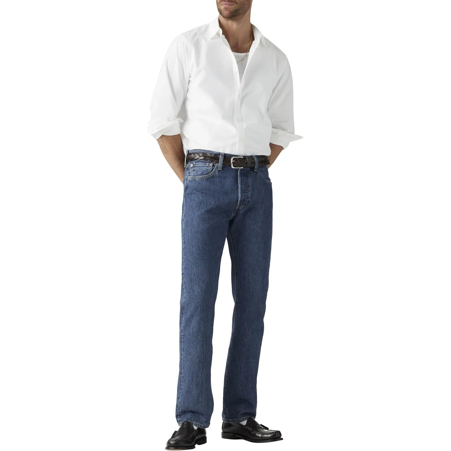 Levi's Herren Jeanshose 501 Original mit Knopfleiste, Straight Fit