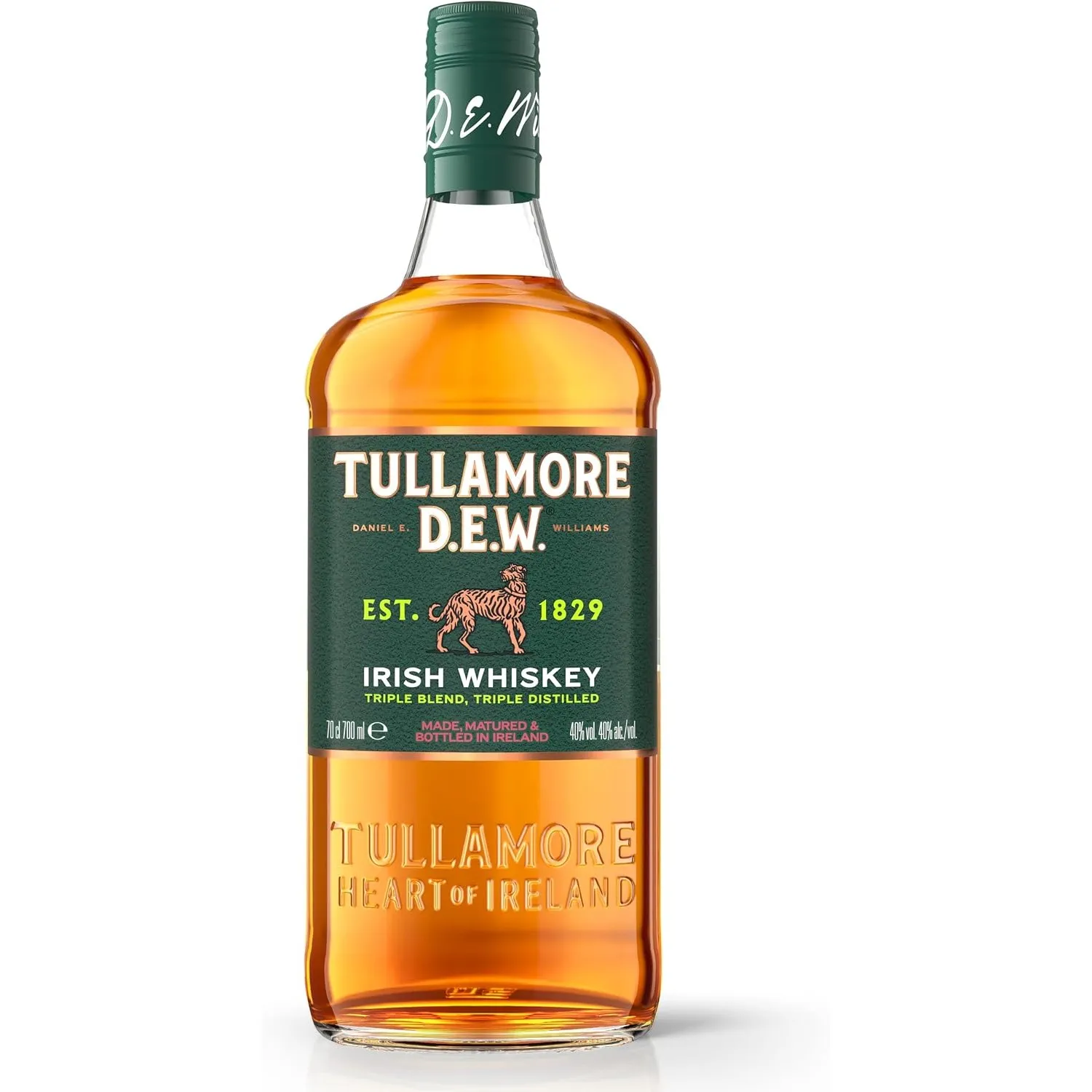 TULLAMORE DEW Original – dreifach destillierter Irish Whiskey – mild & ausgewogen – pur, auf Eis oder im Lieblingsdrink…