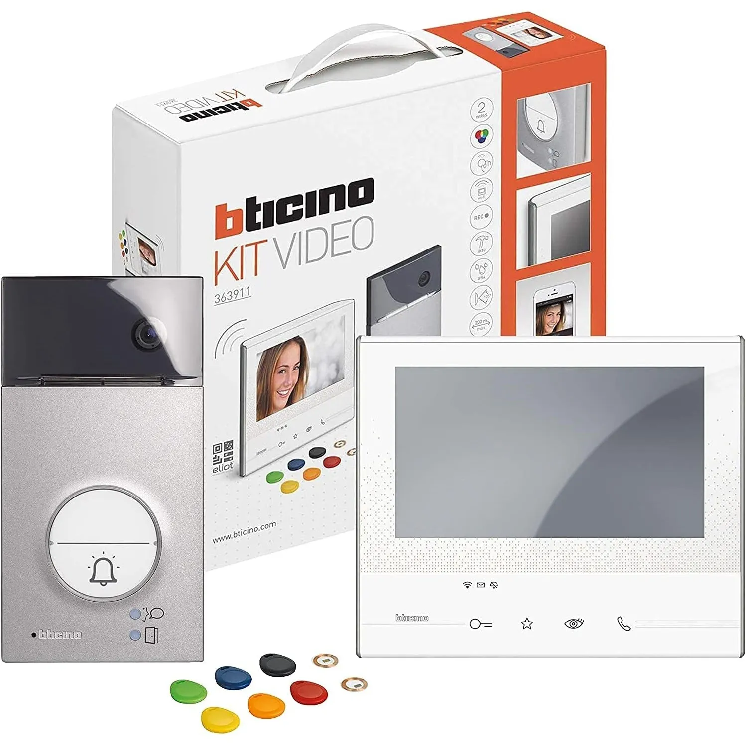 BTICINO, Flex ONE 2-Draht Videosprechanlagen WLAN Set, Classe 300 X13E mit 7" Touchscreen, 105° Weitwinkel Kamera, Vide…