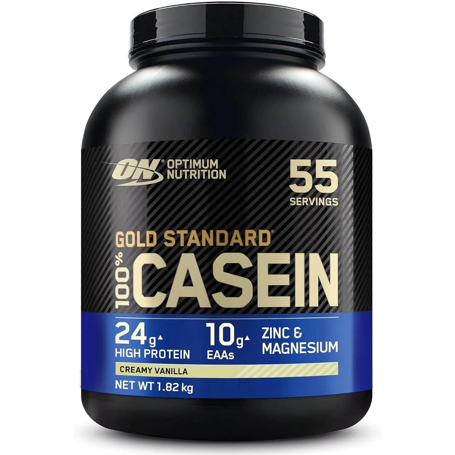 Optimum Nutrition Gold Standard 100% Casein Proteinpulver, Geschmack Creamy Vanilla, 1.82 kg, 55 Portionen