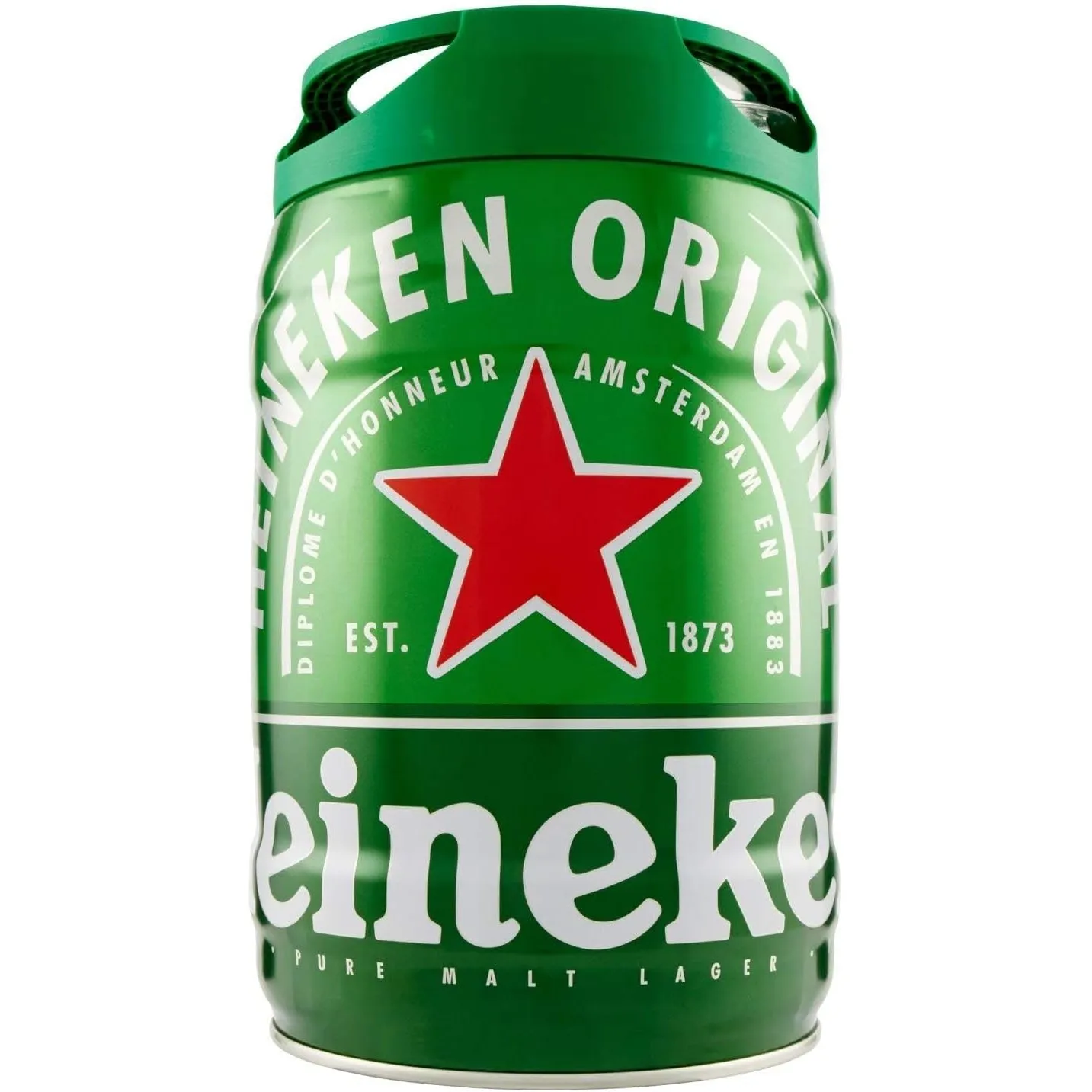 Heineken Pils Bier (1 x 5 l Fass) - Draught Keg Bier-Fass mit Zapfhahn, 5% Alkoholgehalt, 100% natürliche Zutaten, erfr…