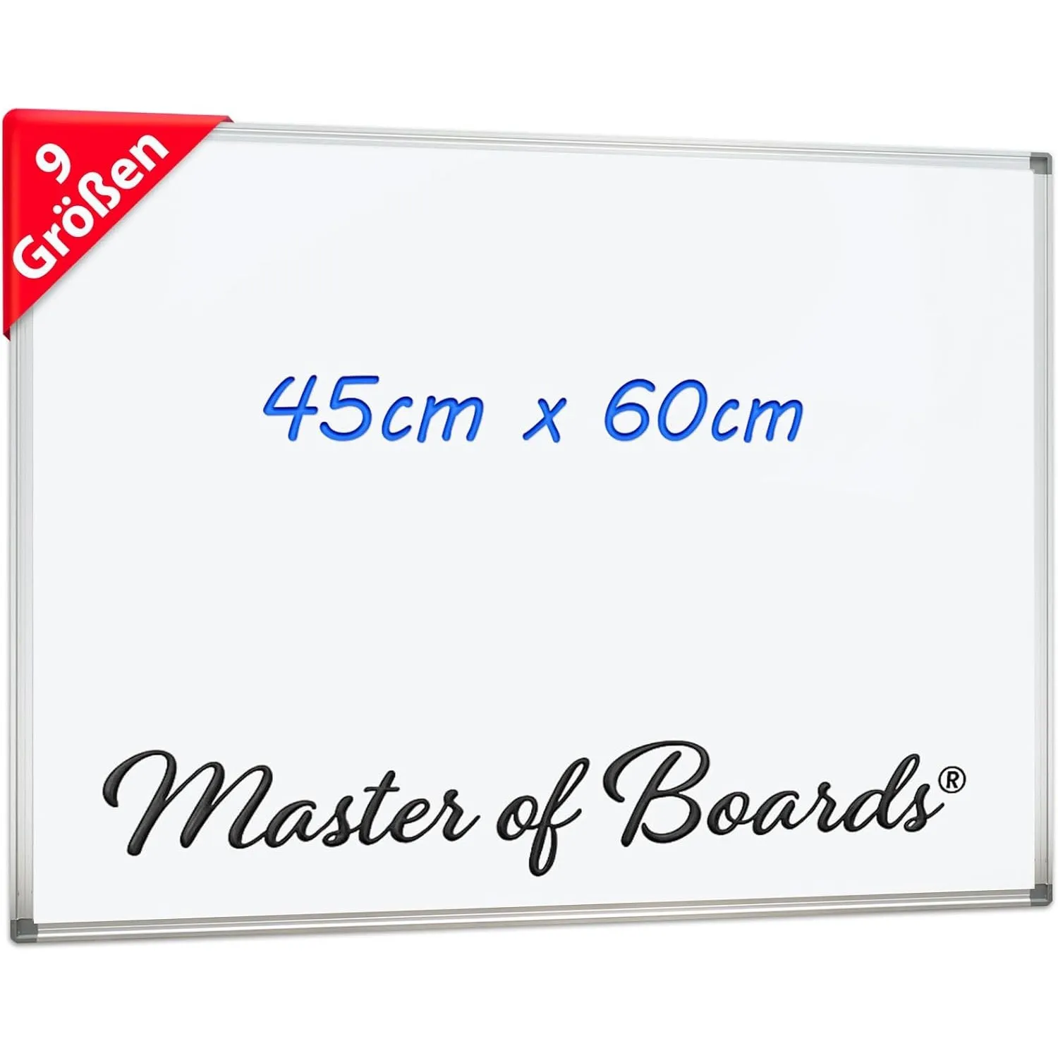 Mob Magnetisches Whiteboard 60x45cm mit Alurahmen und abnehmbare Stiftablage für Büro, Heim und Schule, Magnettafel Kra…