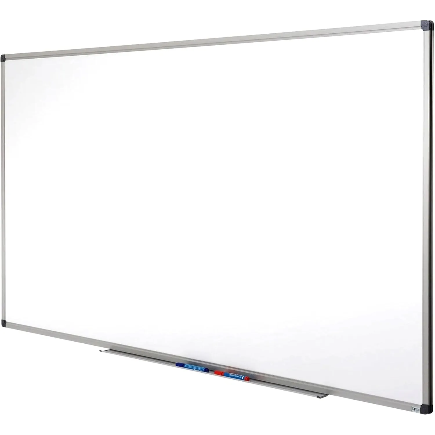 MOB Magnetisches Whiteboard 90x60cm mit Alurahmen und abnehmbare Stiftablage für Büro, Heim und Schule, Magnettafel kra…