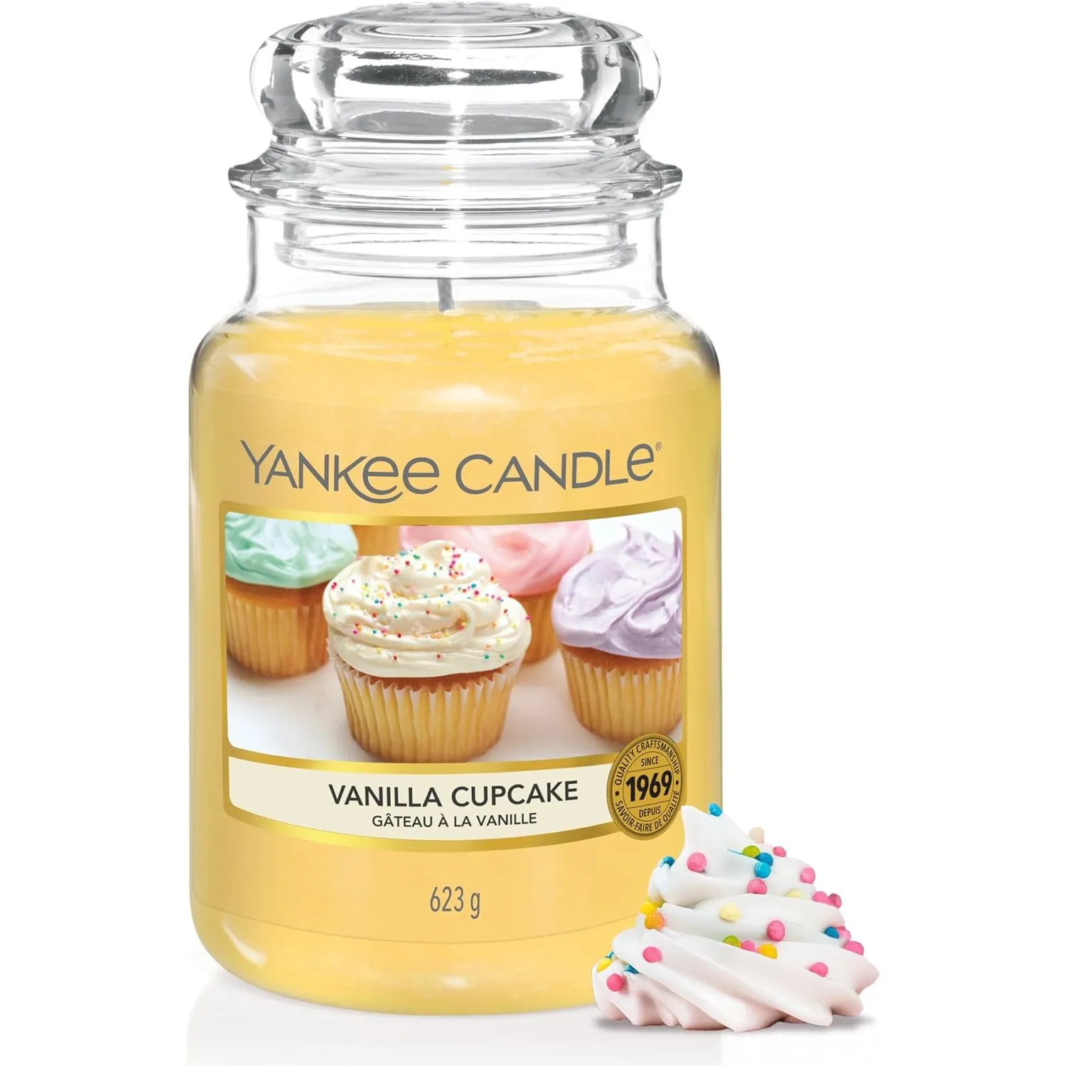 Yankee Candle Duftkerze im Glas (groß) | Vanilla Cupcake | Kerze mit langer Brenndauer bis zu 150 Stunden | Perfekte Ge…