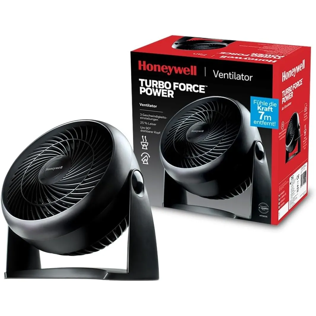 Honeywell TurboForce Turbo-Ventilator (Geräuscharme Kühlung, verstellbarer Neigungswinkel bis zu 90°, 3 Geschwindigkeit…