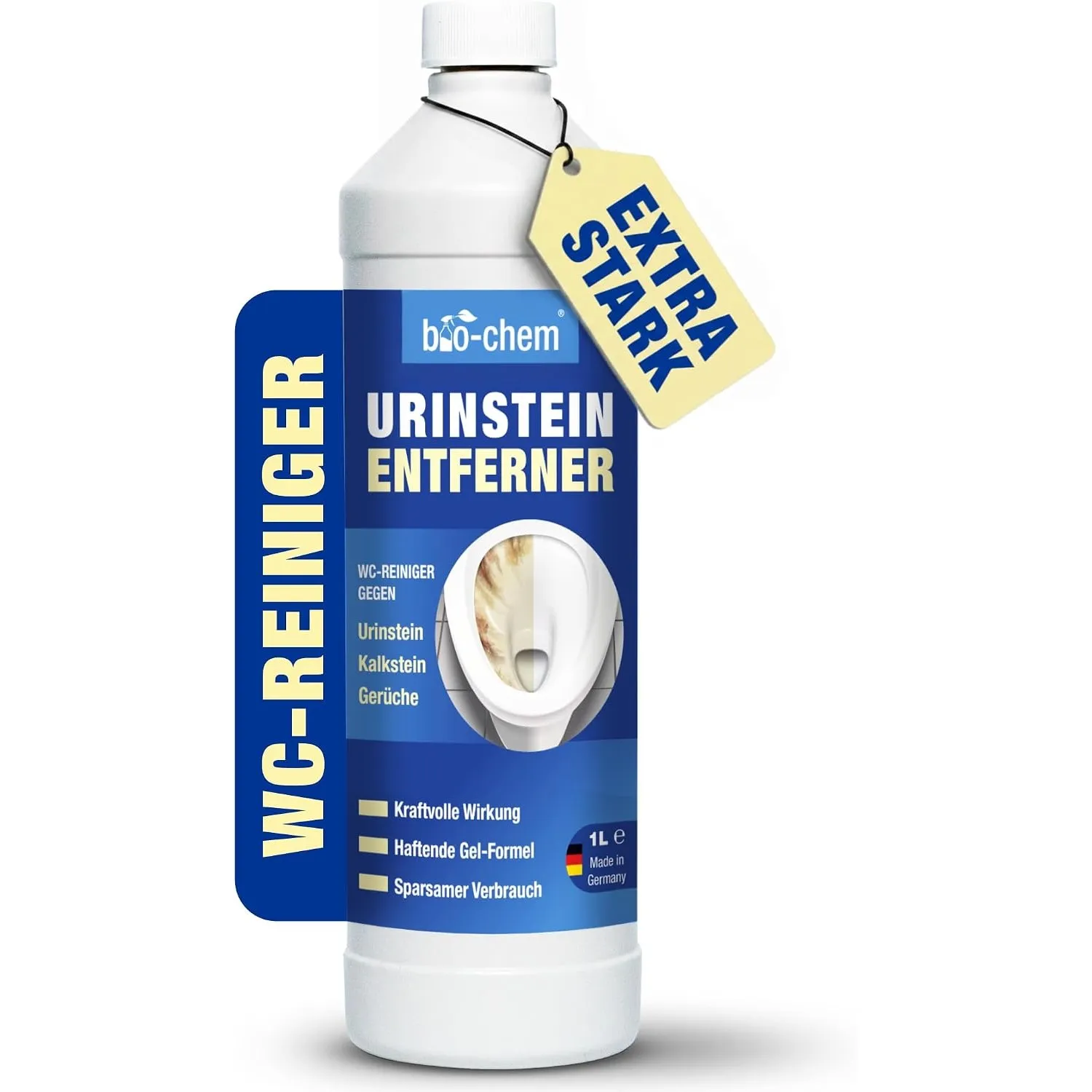 bio-chem Urinsteinentferner extra stark WC-Reiniger 1L | Hochkonzentrierter Profi-Reiniger für WC und Sanitär gegen Abl…