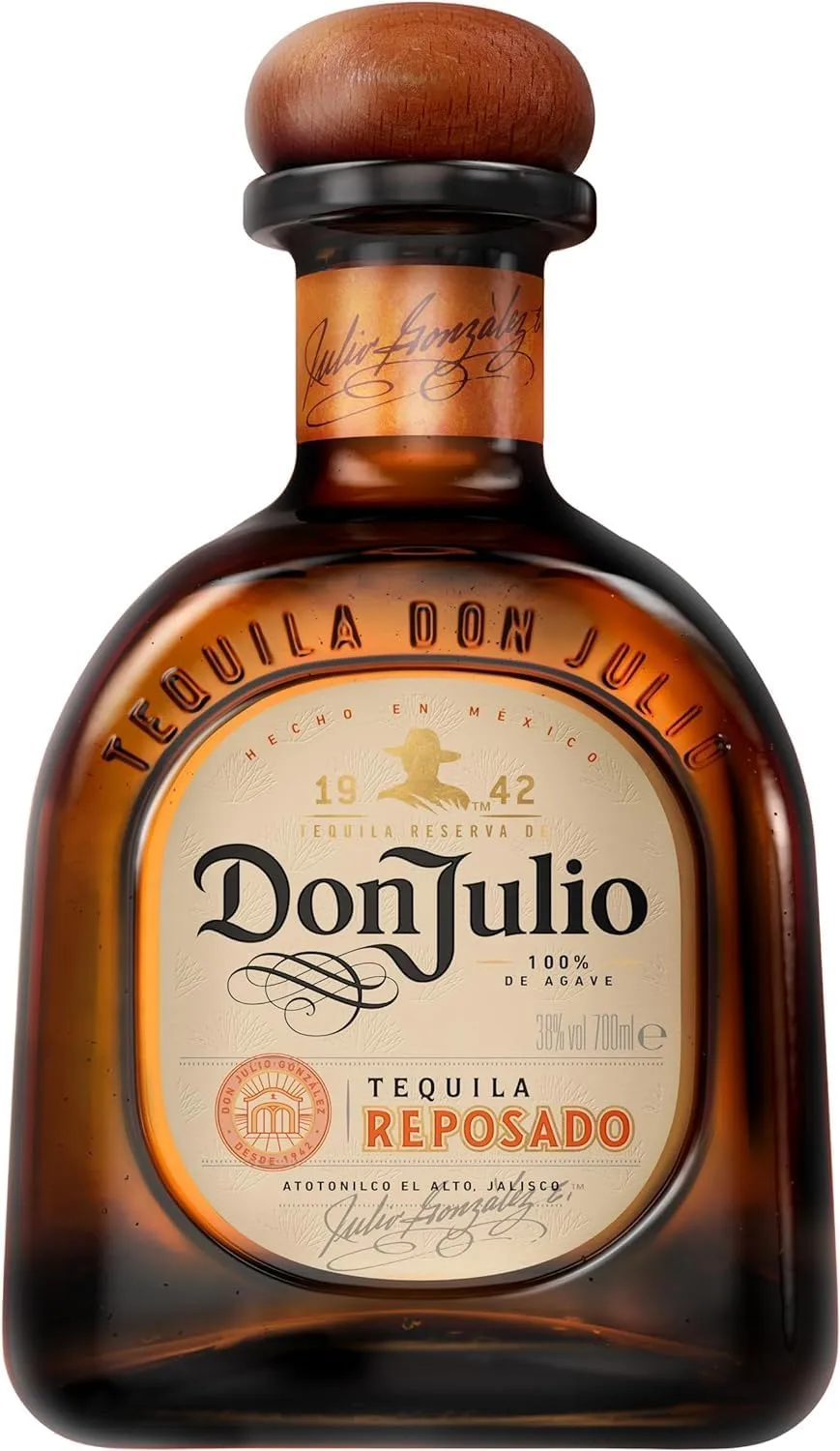Don Julio Reposado, Premium Tequila aus Jalisco, Mexiko, 100 % blaue Agave, 8 Monate im Eichenfass gereift, pur, als Pa…