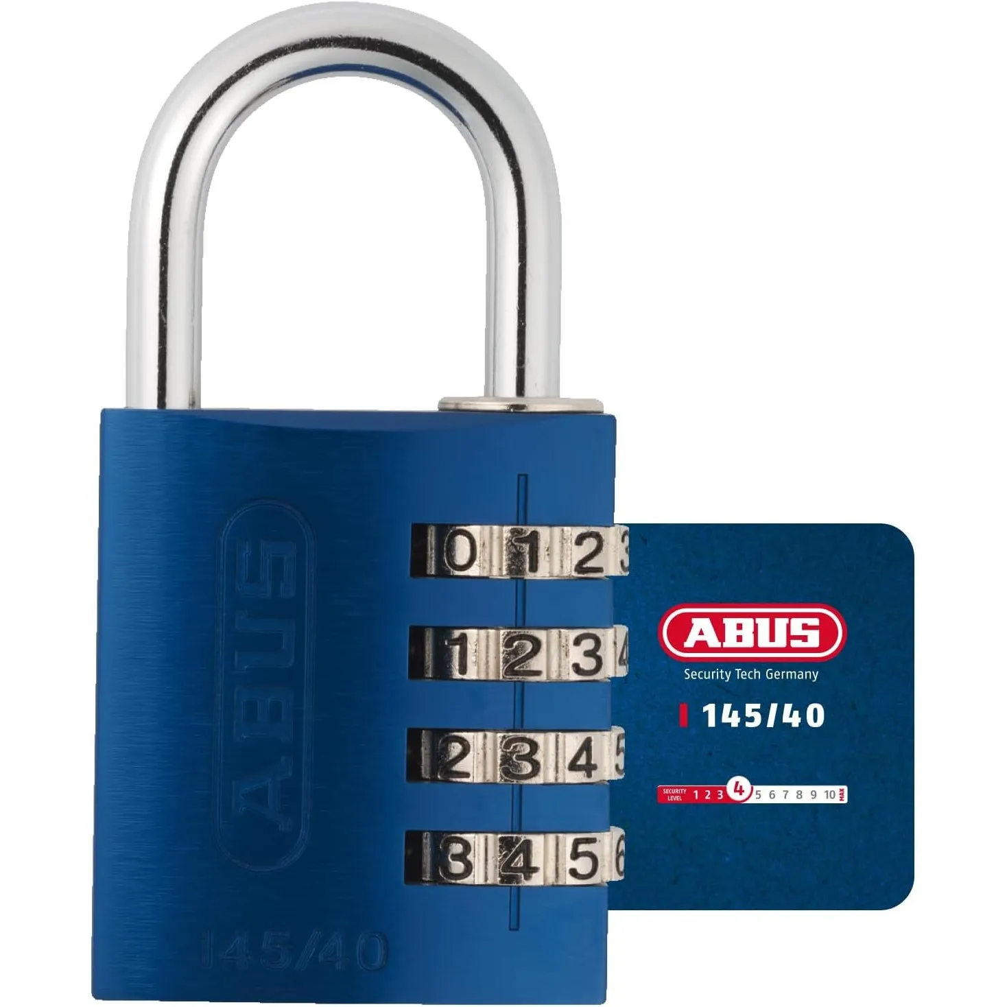 ABUS Zahlenschloss 145/40 Blau - Kofferschloss, Spindschloss u. v. m. - Aluminium-Vorhängeschloss - individuell einstel…