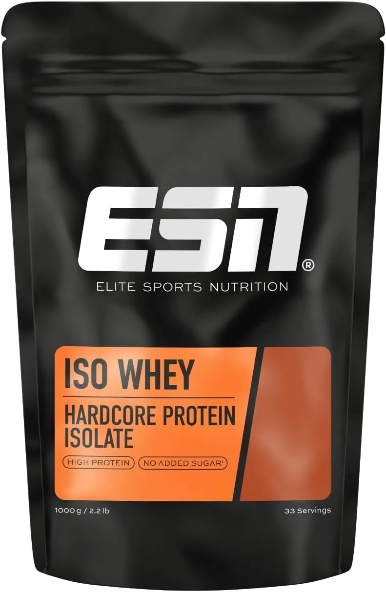 ESN IsoWhey Hardcore Proteinpulver, Vanilla (Classic), 1 kg, bis zu 26 g Protein pro Portion, made in Germany (Design k…