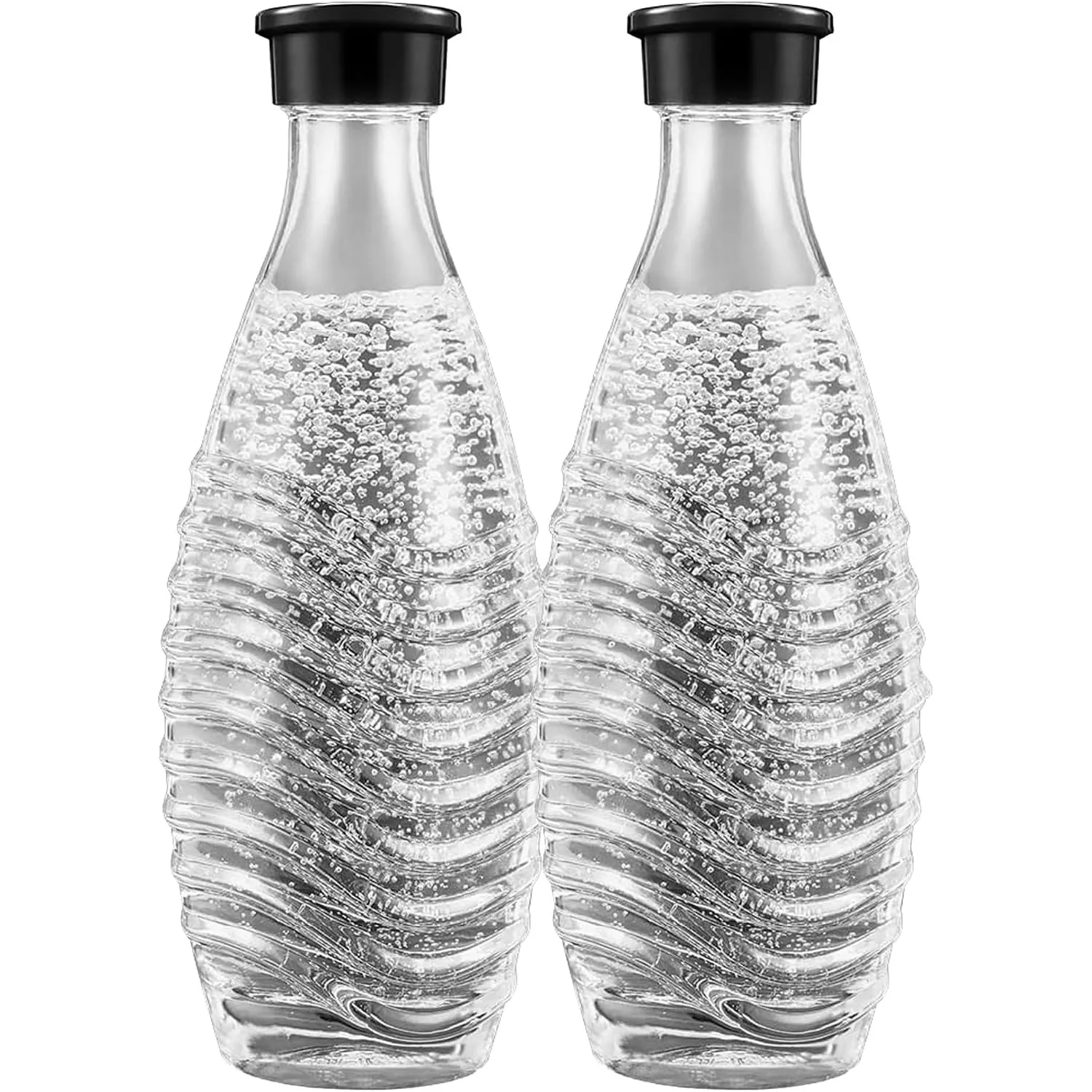 SodaStream CRYSTAL Glaskaraffe - 0,7L Wasserkaraffe, 2er-Pack