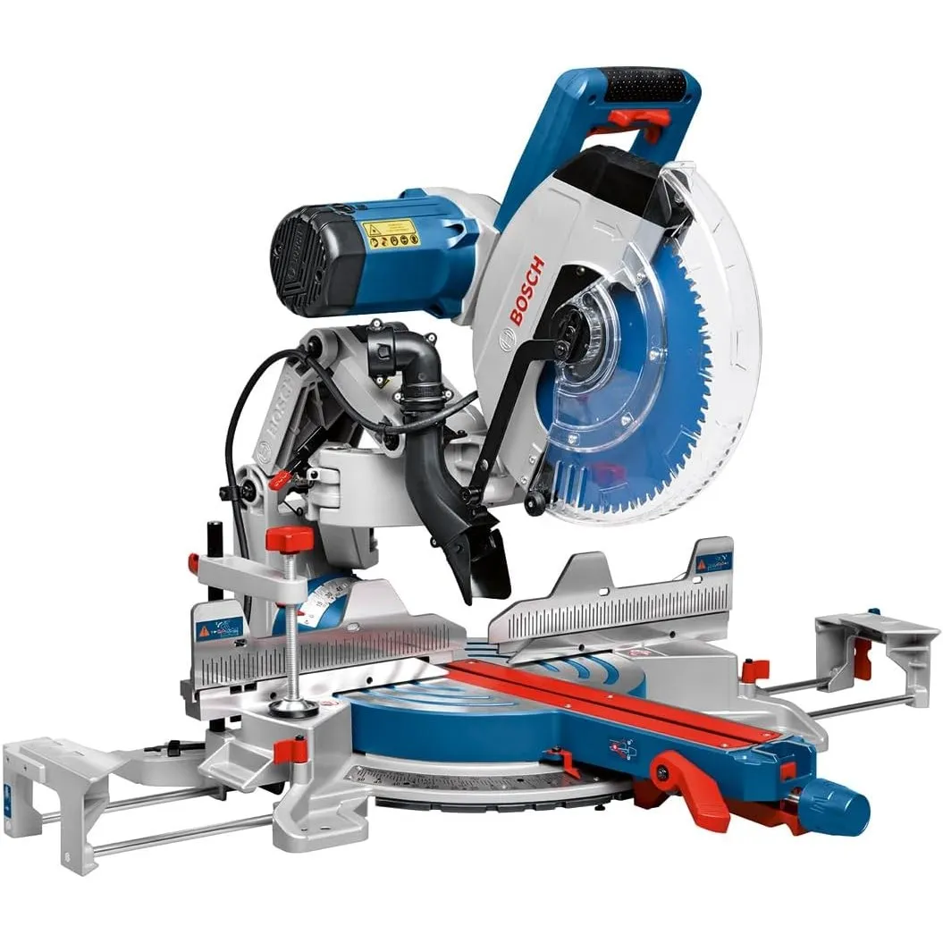 Bosch Professional Kapp- und Gehrungssäge GCM 12 GDL (2000 Watt, inkl. Doppellinienlaser, Kreissägeblatt, Spannzange, S…