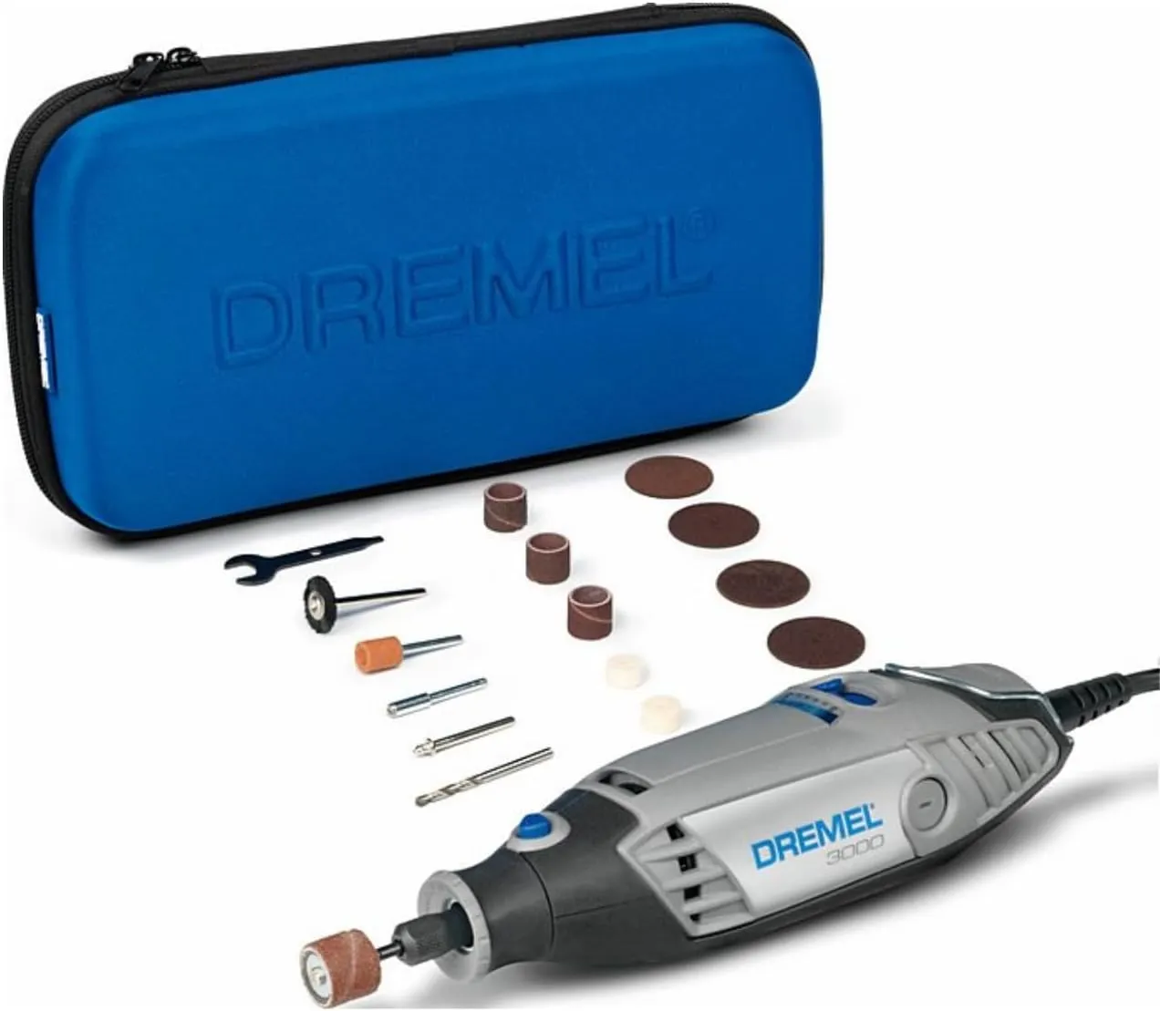 Dremel 3000 Multifunktionswerkzeug 130W, Set mit 15 Zubehörteilen, Variable Drehzahl 10.000-33.000 U/min zum Schneiden,…