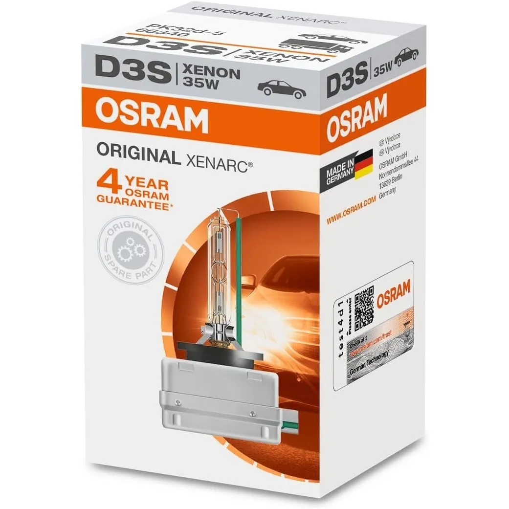 Osram XENARC ORIGINAL D3S HID Xenon-Brenner, Entladungslampe, Erstausrüsterqualität OEM, 66340HBI, Faltschachtel (1 Stü…