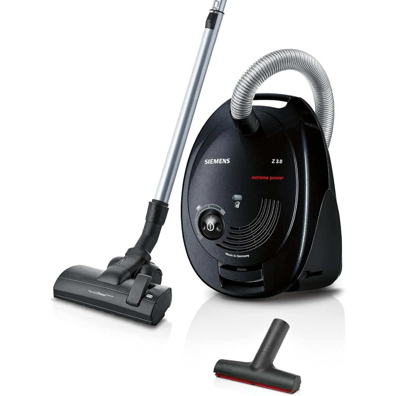 Siemens Staubsauger mit Beutel Z 3.0 extreme power VSZ3XTRM11, Bodenstaubsauger, XXL-Polsterdüse ideal für Tierhaare, B…