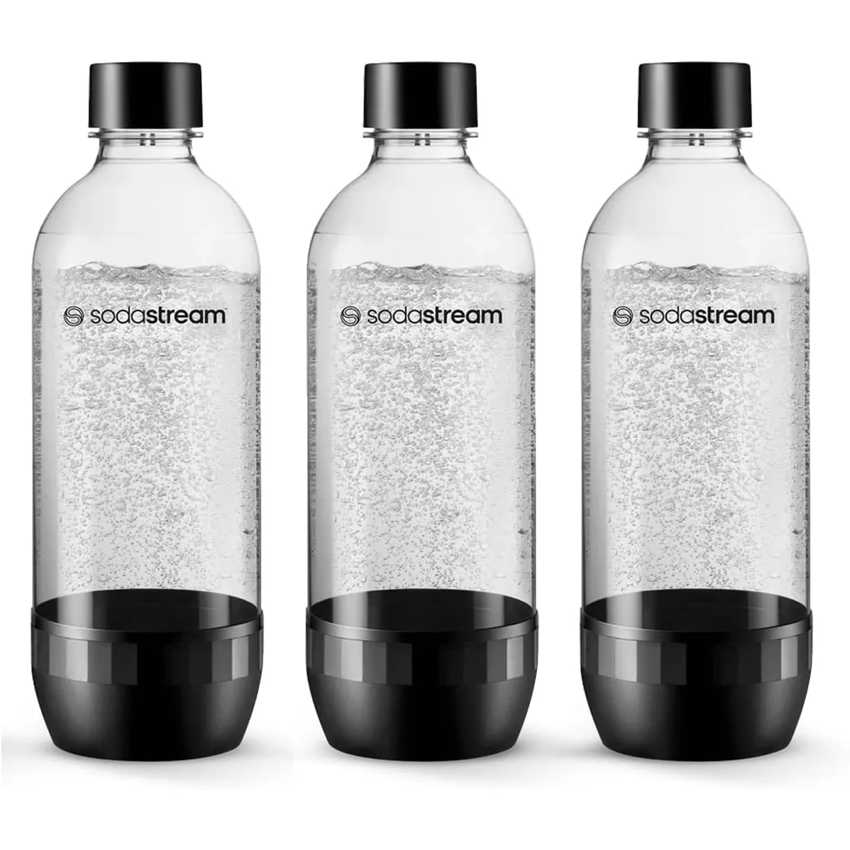 SodaStream 1L Tritan Kunststoffflasche 3er-Pack, Schwarz
