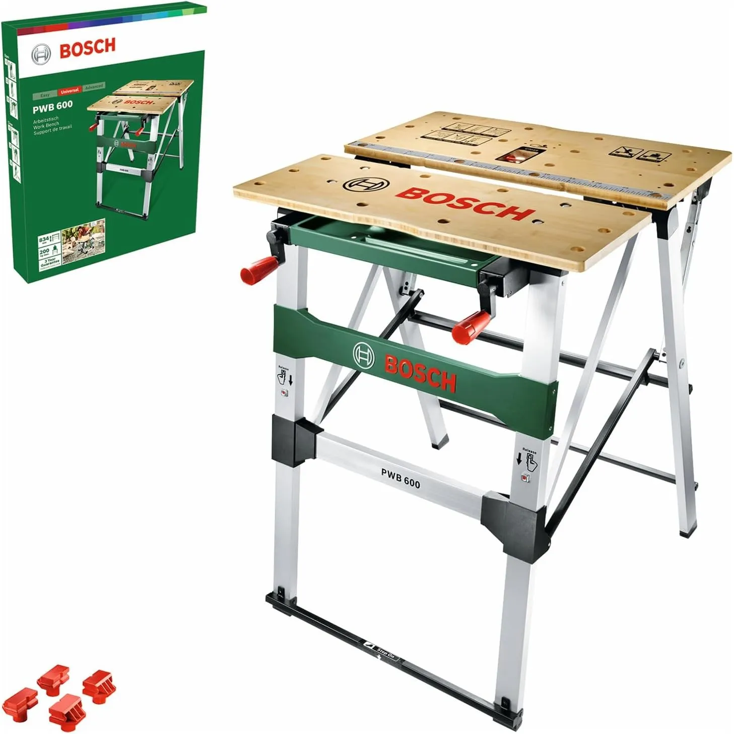 Bosch Arbeitstisch PWB 600 (4 Spannbacken, Karton, max. Tragfähigkeit: 200 kg)