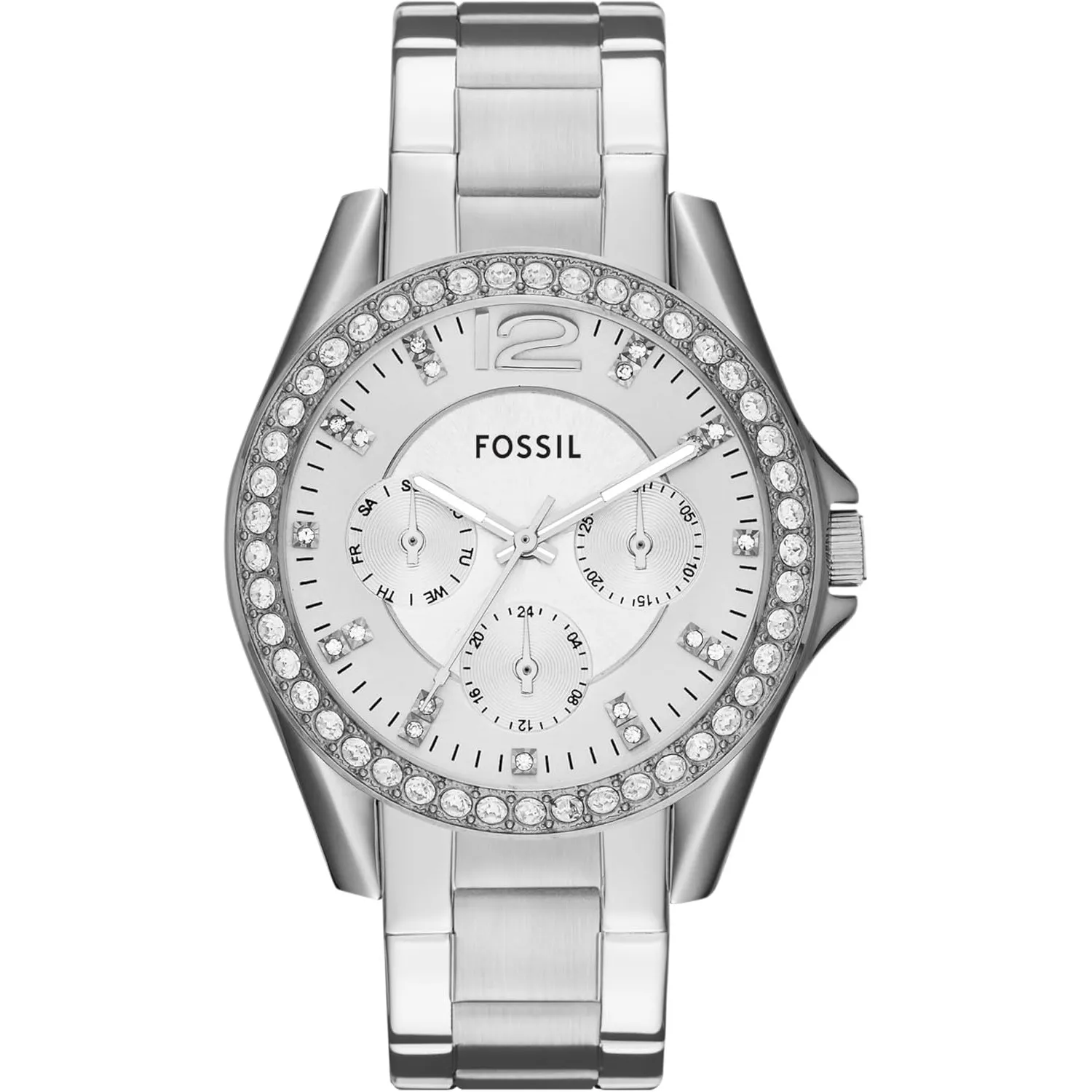 FOSSIL Riley Armbanduhr für Damen Quarz Chronograph Uhrwerk mit Edelstahl oder Lederband