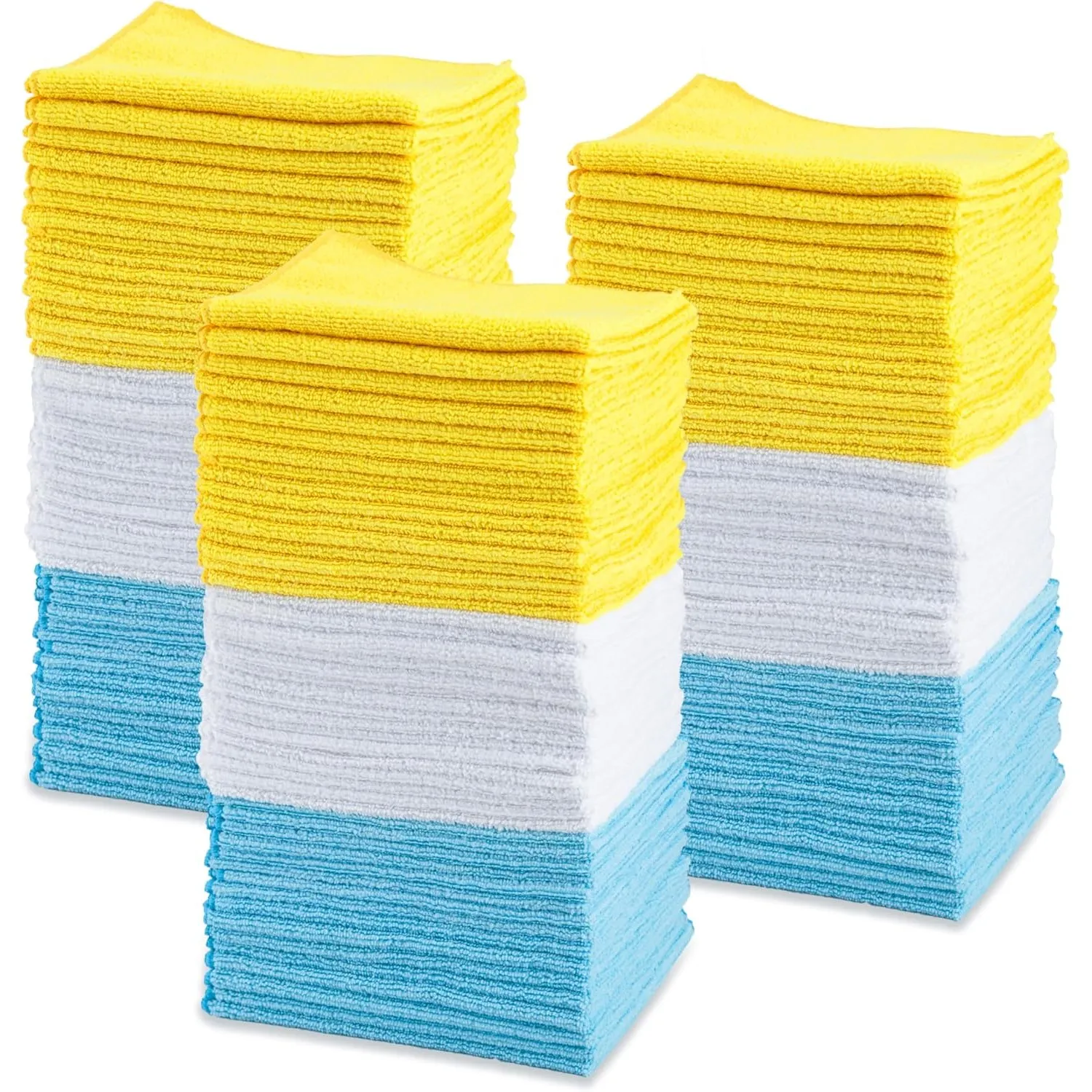 Amazon Basics Mikrofaser Reinigungstuch, 30.5 x 40.6 cm, 144 Stück, Mehrfarbig