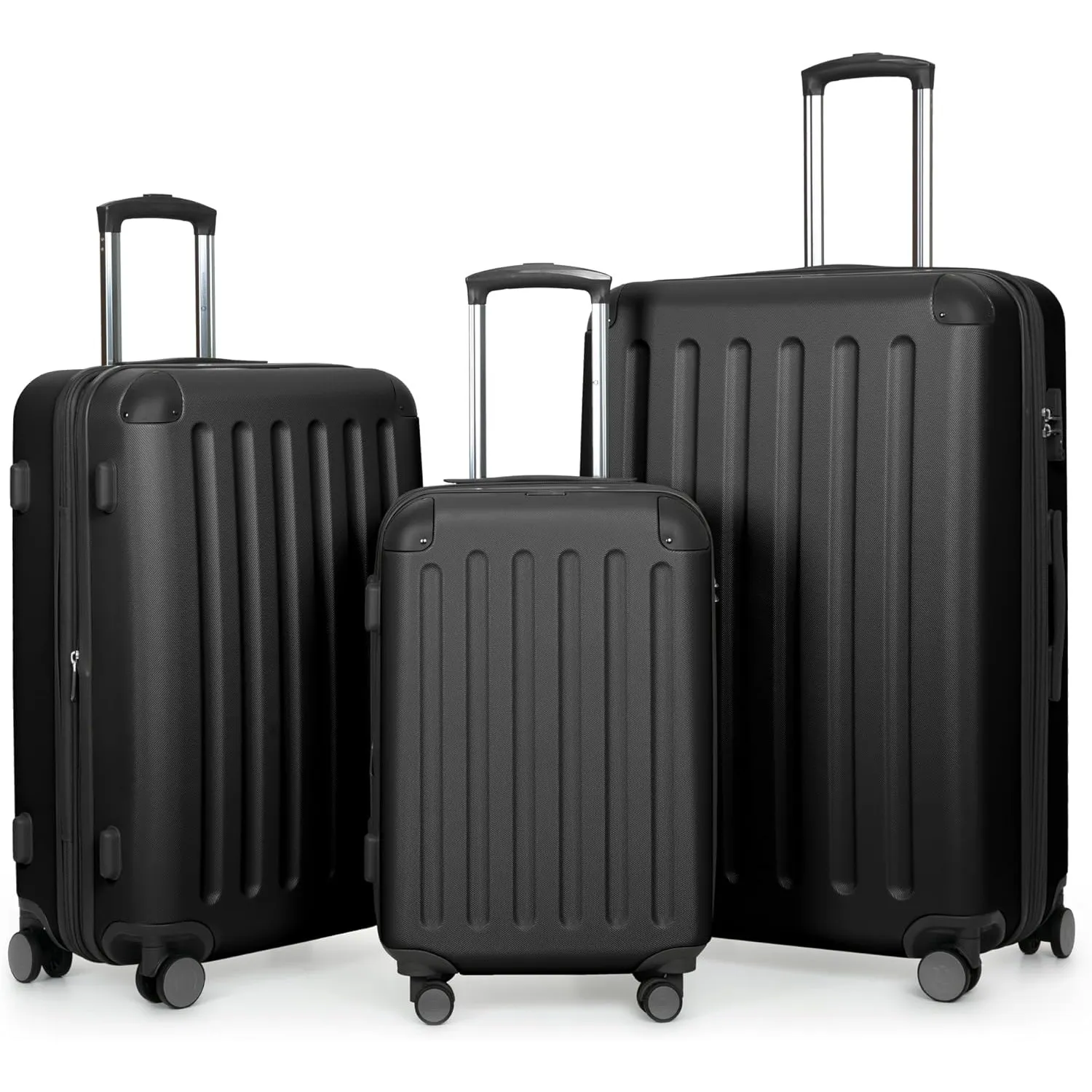 Hauptstadtkoffer Spree - 3er Kofferset, TSA, Trolley-Set, Rollkoffer, Reisekoffer, (S, M & L), Schwarz | ABS-Hartschale…