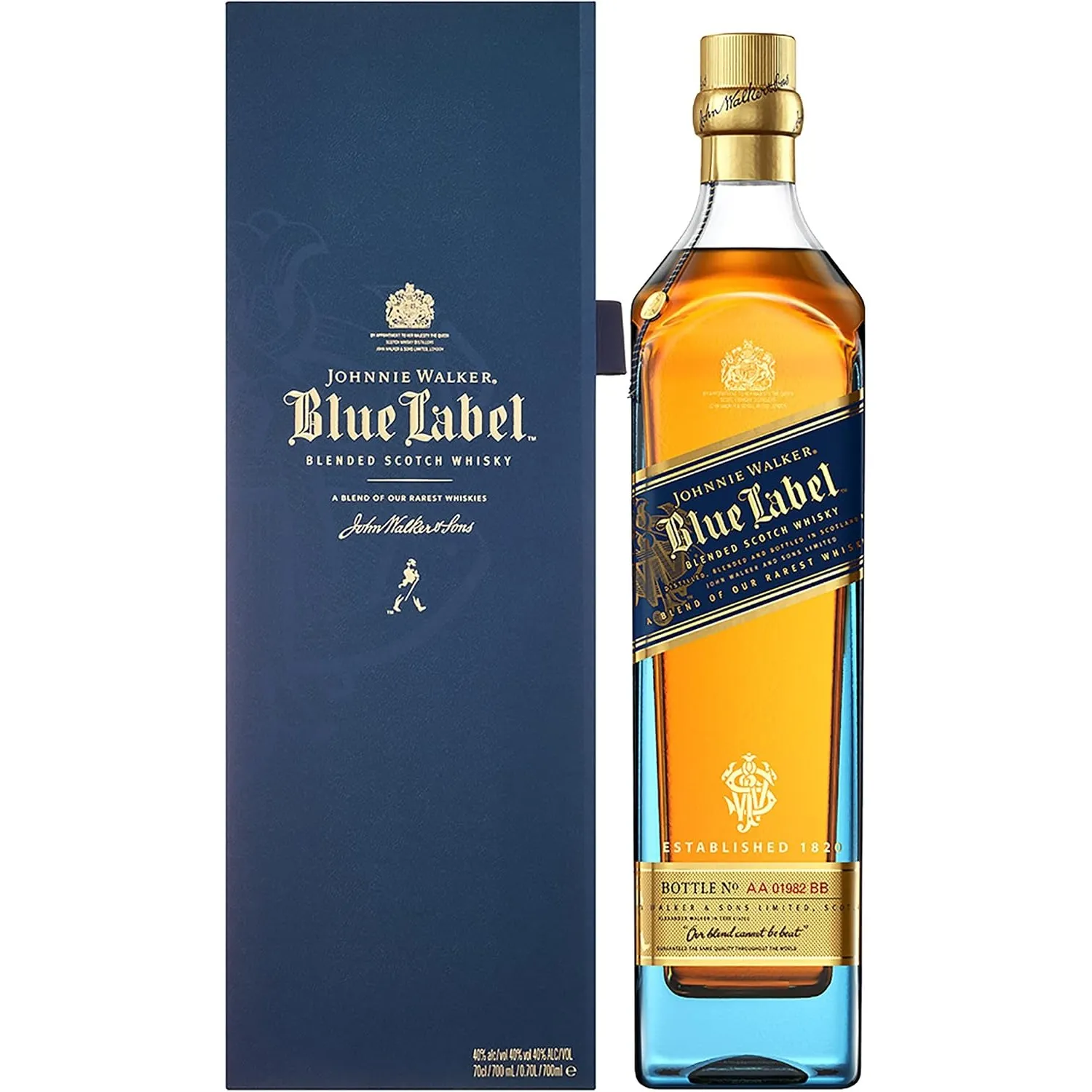 Johnnie Walker Blue Label, Blended Scotch Whisky, aromatisch, blended in den 4 prominentesten, schottischen Whisky-Regi…