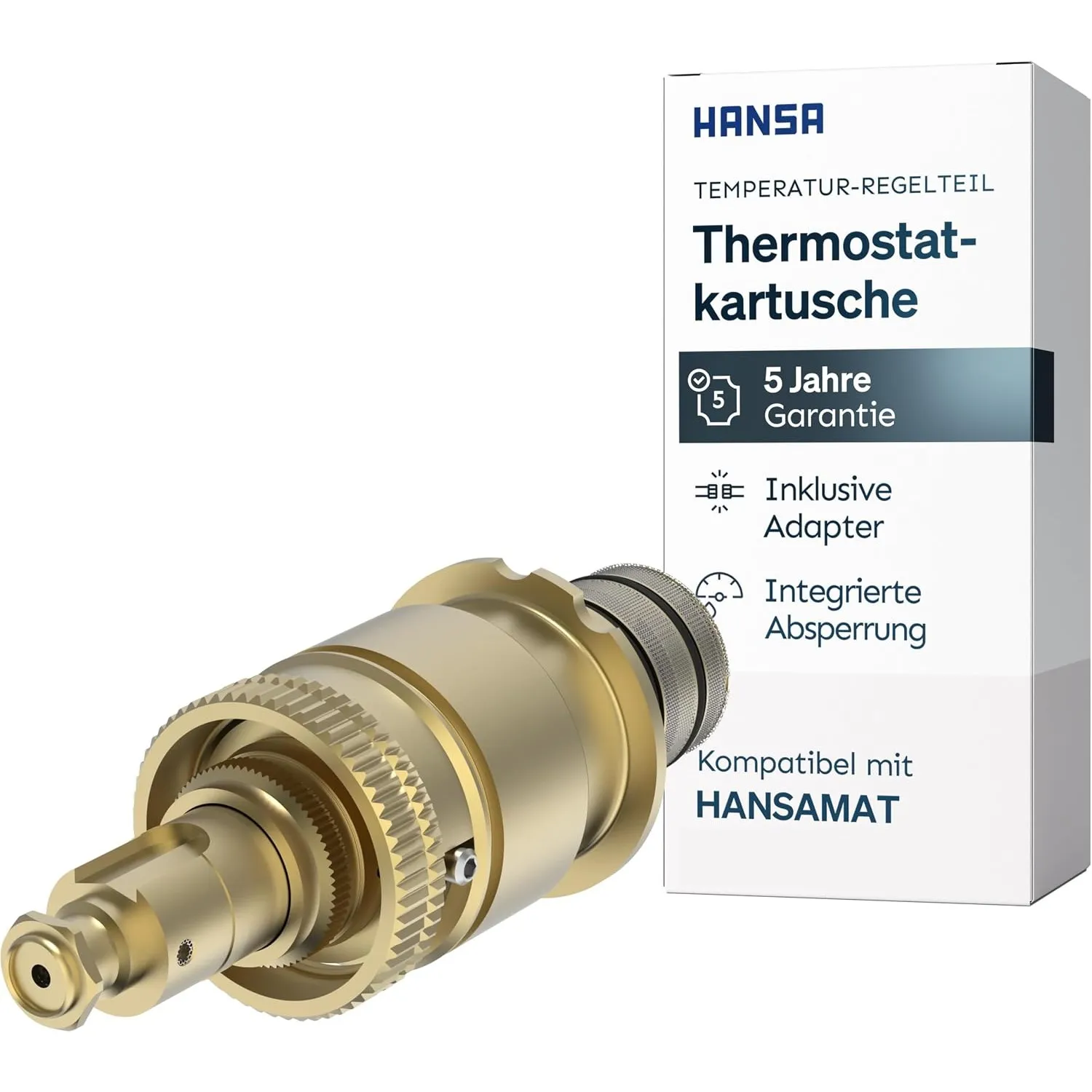 HANSA Thermostatkartusche I Temperatur Regelteil mit integrierter Absperrung & Schmutzfilter I Standard-Anschlussgröße …