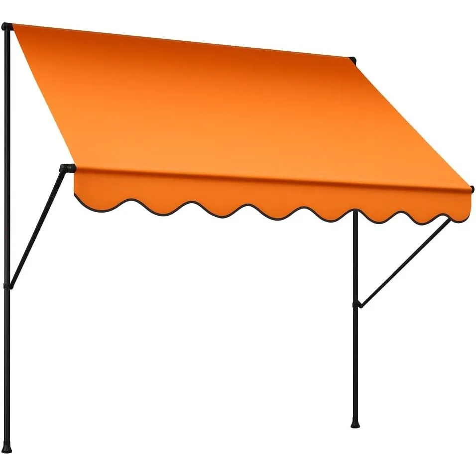 ANGERER Klemmmarkise Exklusiv orange, 250 cm | Markise für Sonnenschutz, Montage ohne Bohren, ideale Balkonmarkise für …
