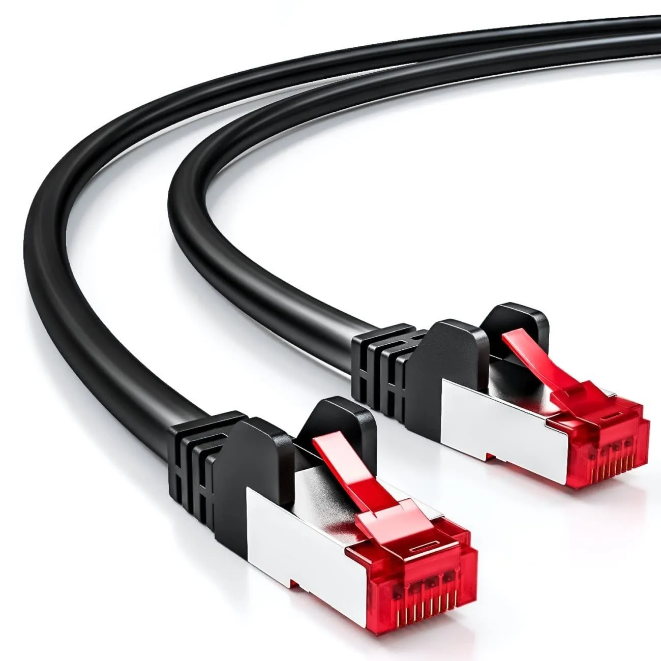deleyCON 10m Cat6 Netzwerkkabel RJ45 Gigabit 1000 Mbit - Schwarz