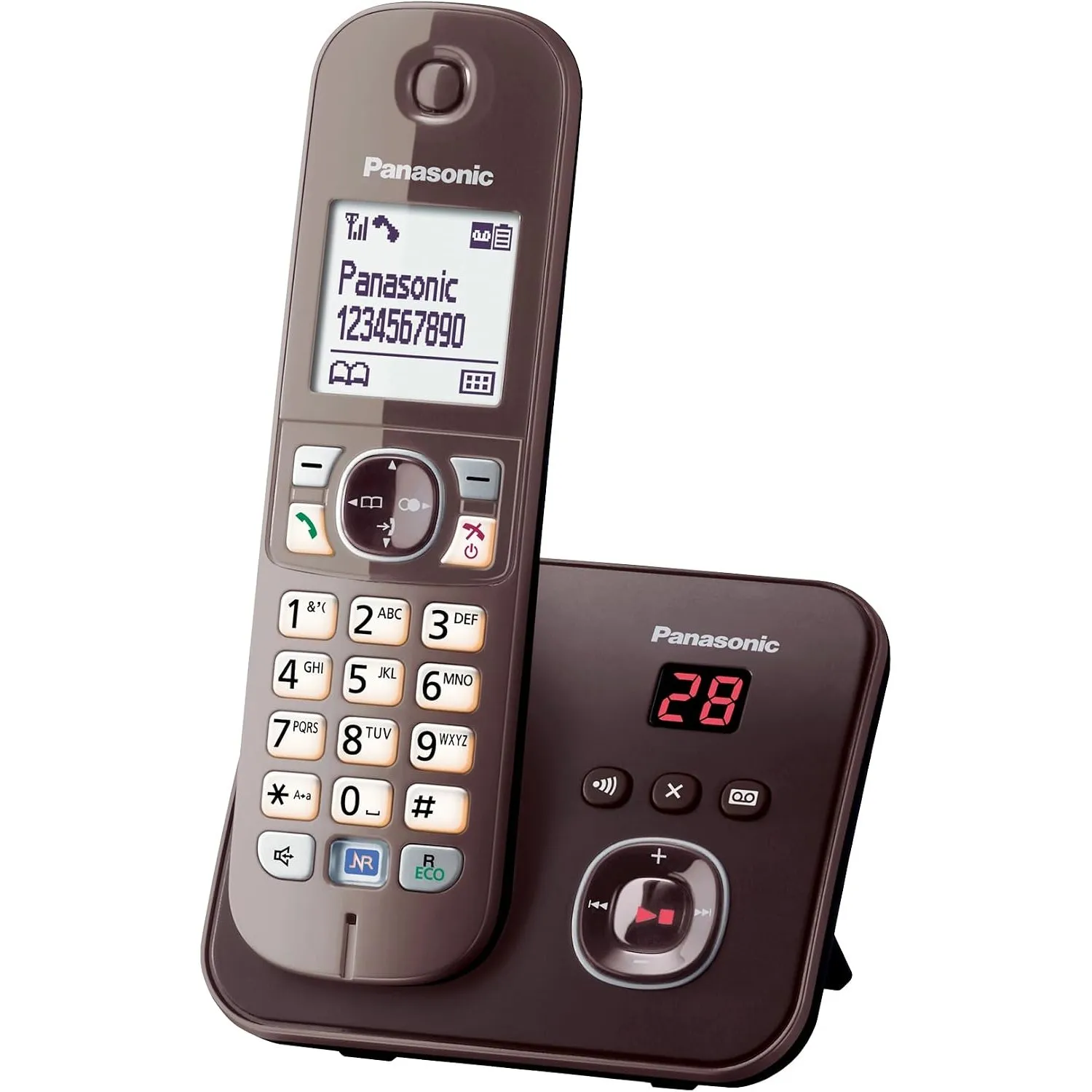 Panasonic KX-TG6821GA DECT Schnurlostelefon mit Anrufbeantworter (strahlungsarm, Eco-Modus, Gap Telefon, Festnetz, Anru…