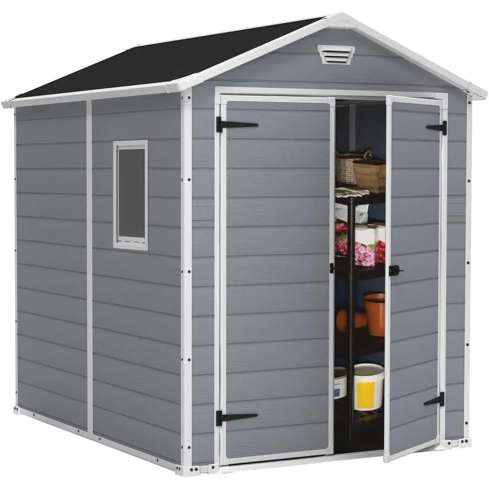 Keter Gerätehaus Manor 6x8 DD, Grau, 7,6 m³