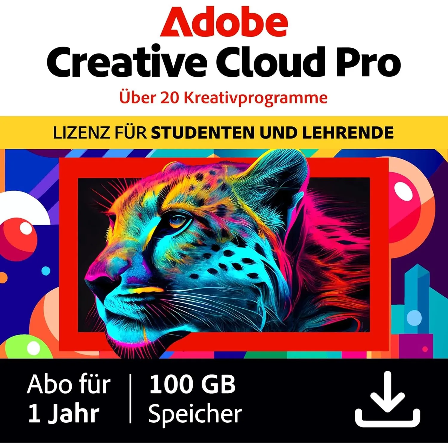 Adobe Creative Cloud Pro | Student & Teacher | Grafik Design | Gen AI | 1 Jahr| PC/Mac| Digital Download
