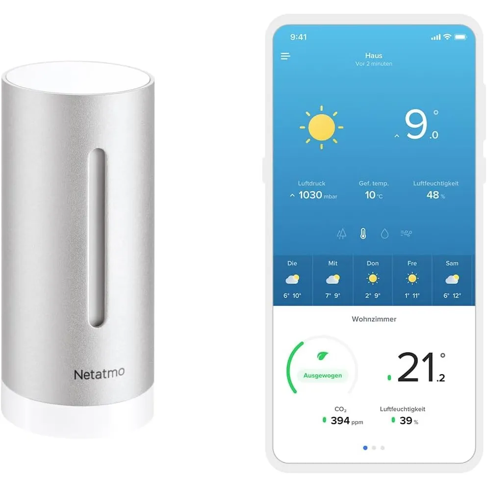Netatmo Zusätzliches Smartes Innenmodul für Wetterstation, silber - Netatmo, NIM01-WW