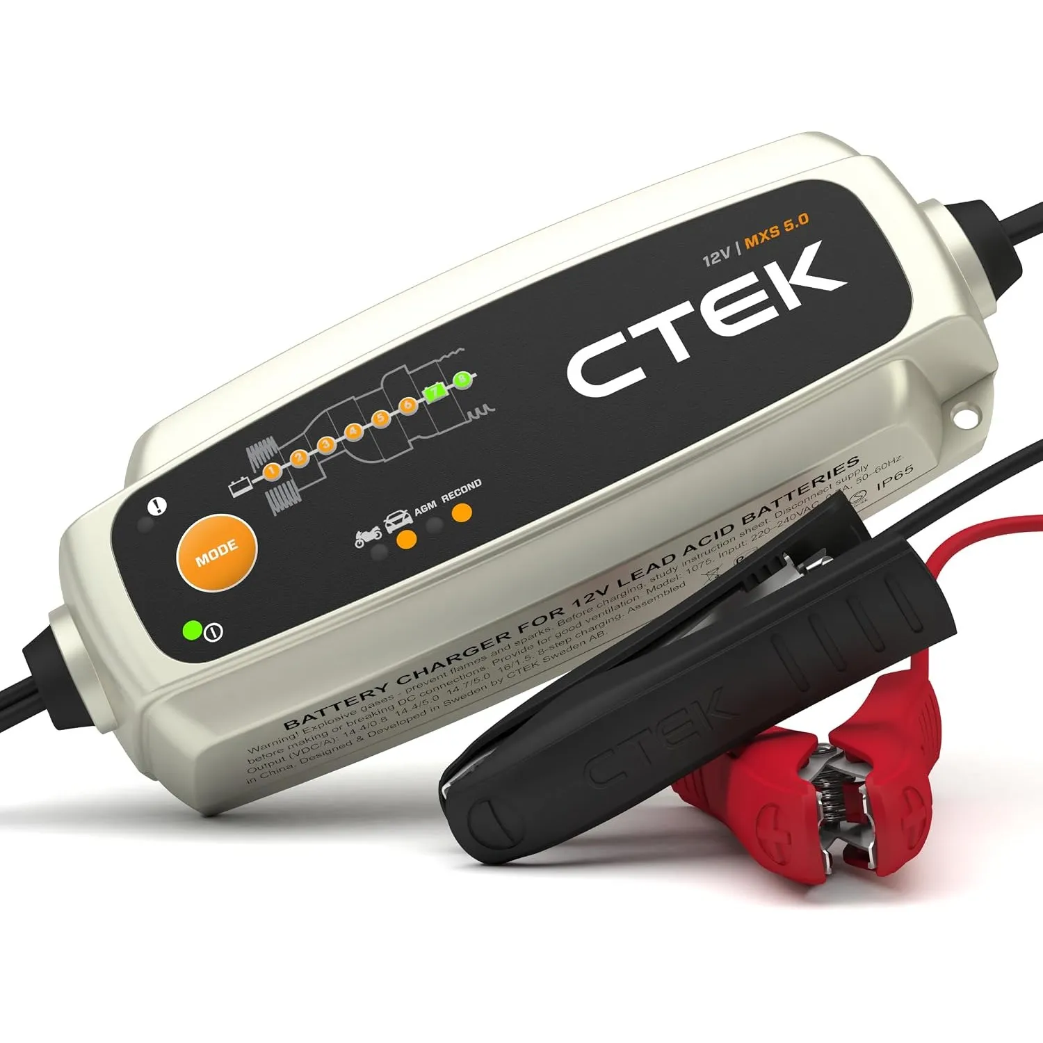 CTEK MXS 5.0 Batterieladegerät 12V, 5A, Auto & Motorrad mit AGM-Modus