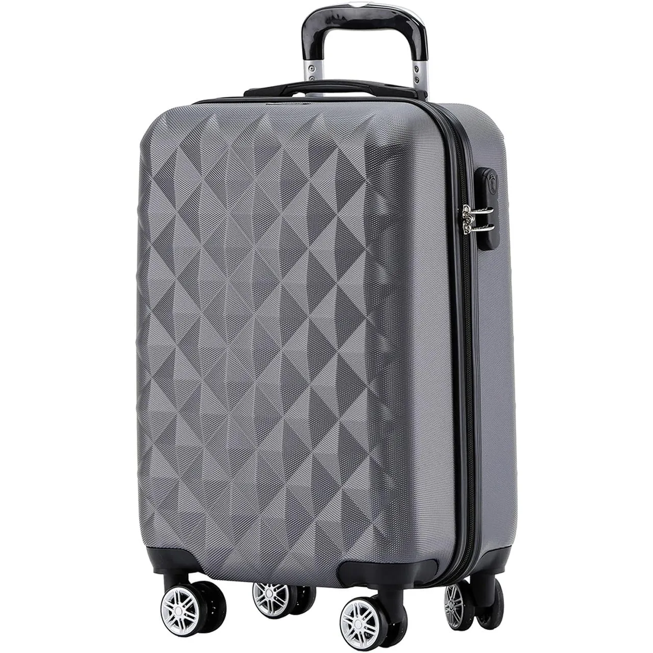 BEIBYE Zwillingsrollen 2066 Hartschale Trolley Koffer Reisekoffer Gepäck M-L-XL-Set (Business Grey, M)